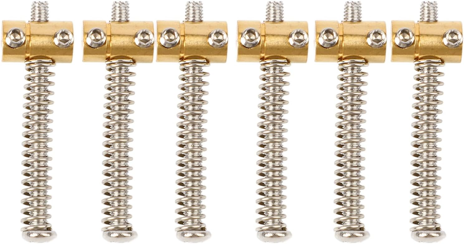 Generic Brass Saddles Set, Brass Guitar Saddles Drum In-Tune Bridge Compensated Bridge Set for Tele Style Electric Guita Replacement Parts image number 3