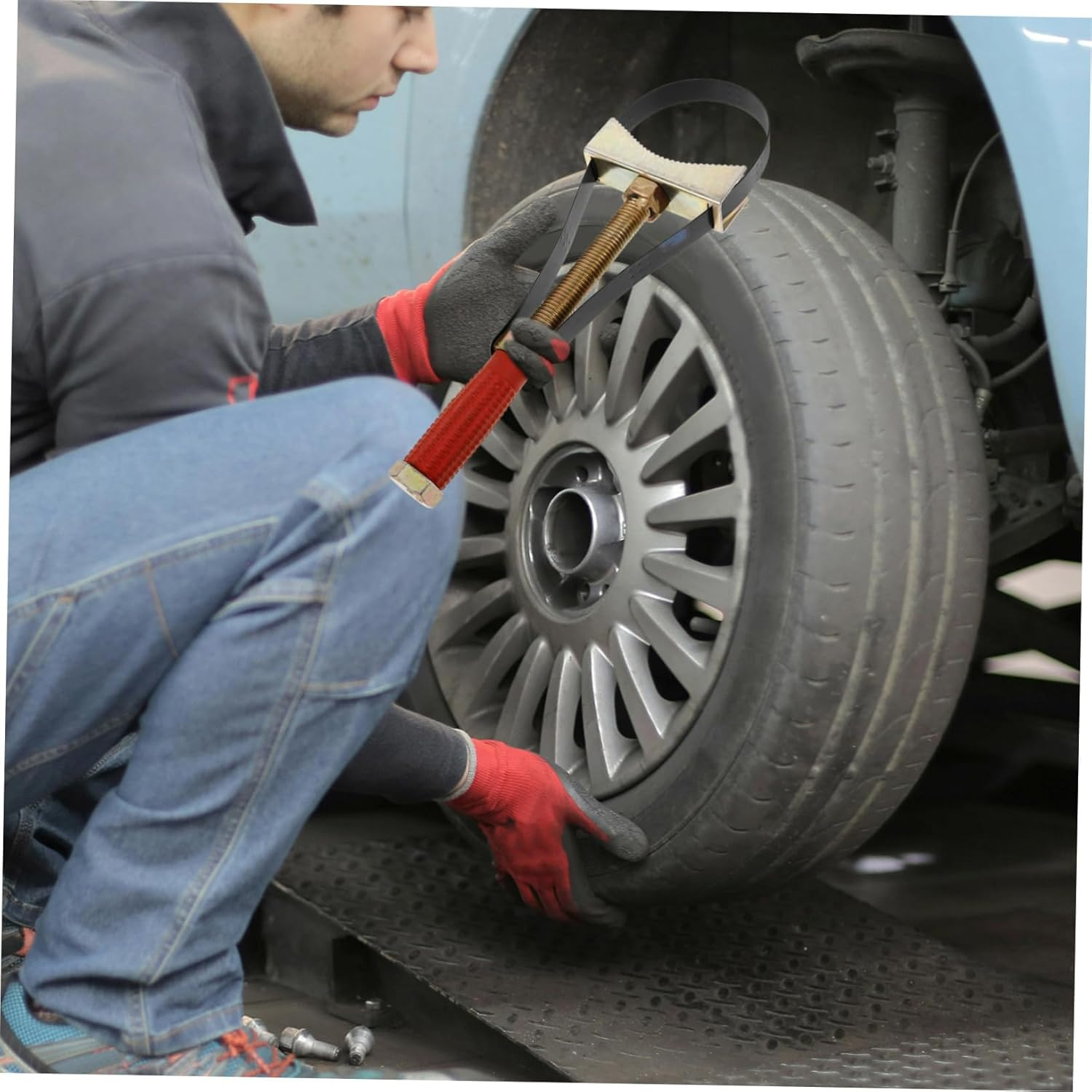 SOESFOUFU Oil Filter Wrench Strap Heavy Duty Puller Remover for Automotive Maintenance Tool Oil Filter Strap Wrench image number 1