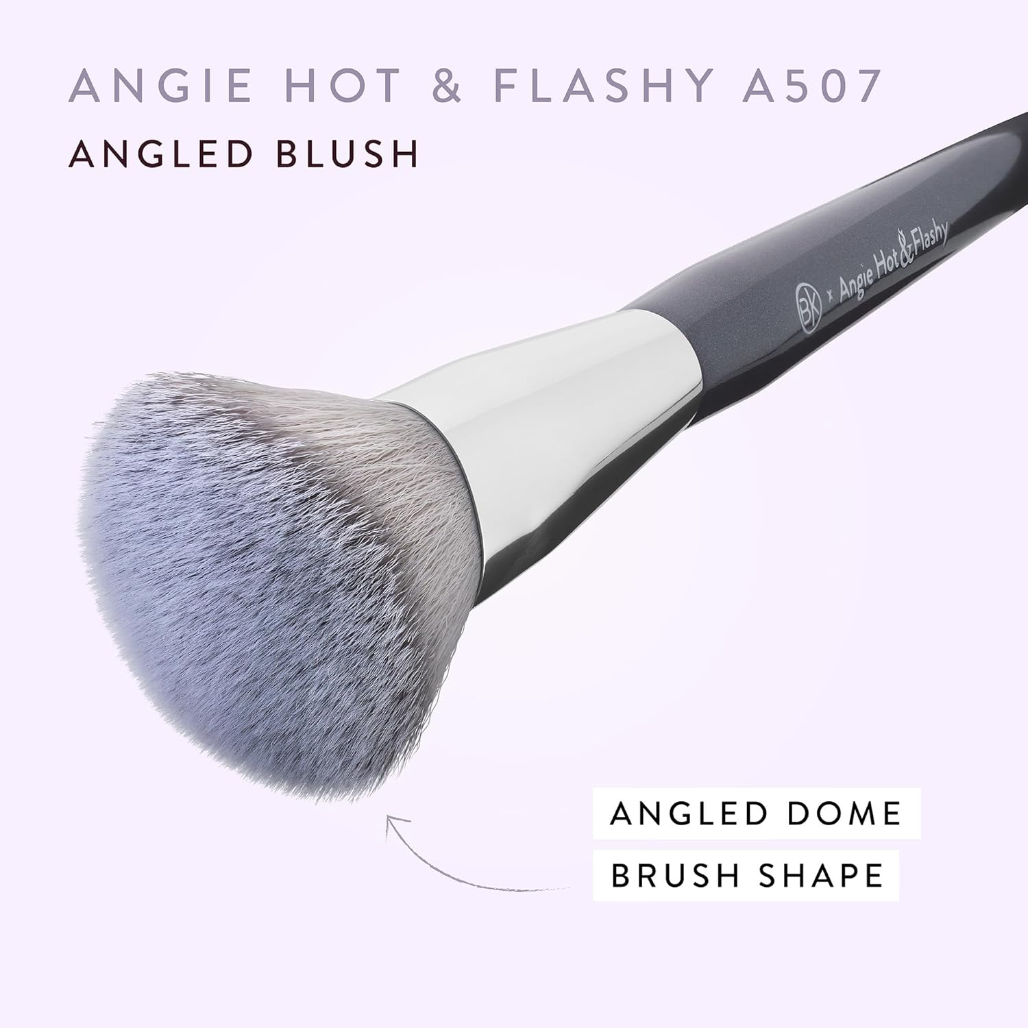BK BEAUTY - ANGIE HOT & FLASHY A507 ANGLED BLUSH BRUSH &ndash; for Blush, Bronzer & Contour, Fluffy Angled Brush for Seamless, Streak-Free Finish image number 6