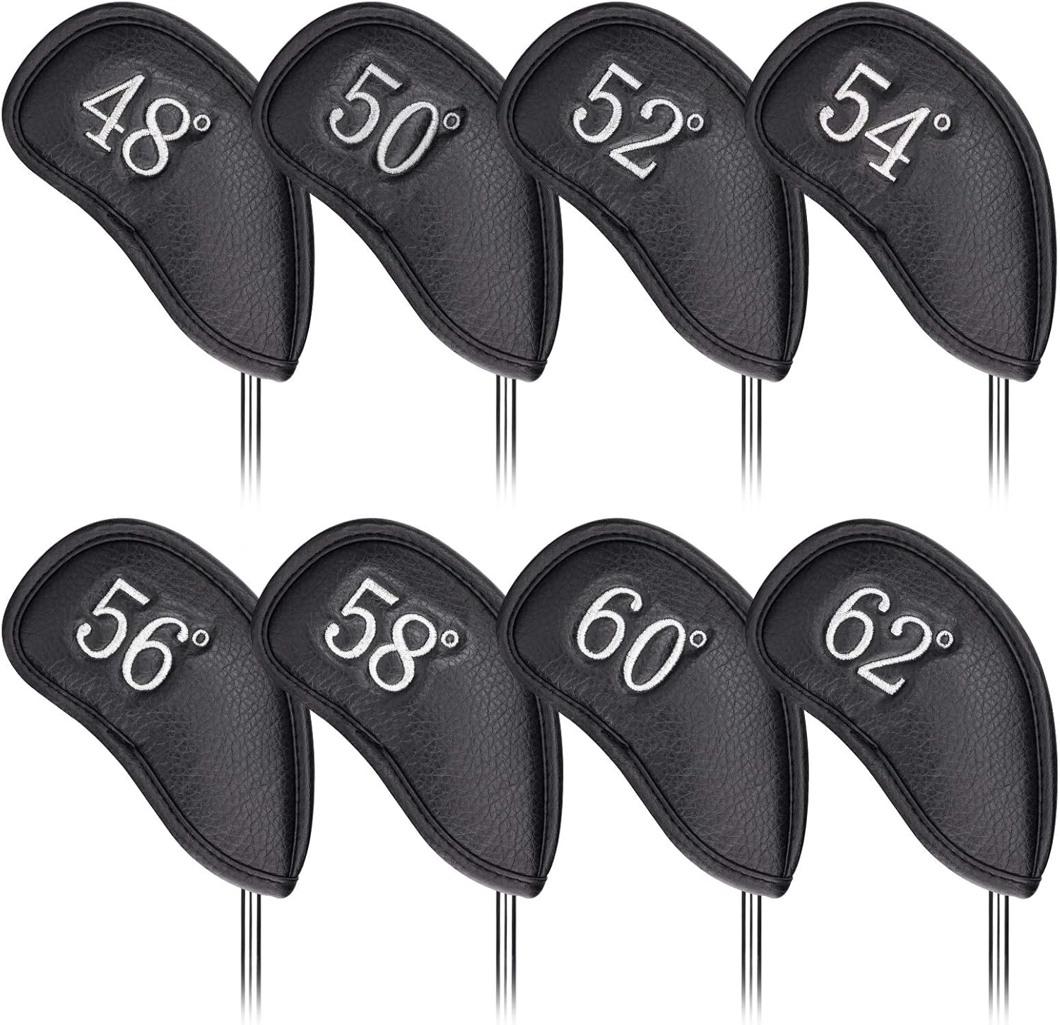 Craftsman Golf 1Pc or 1 Set Synthetic Leather Black Golf Club Head Cover Wedge Iron Protective Headcover 48&deg; 50&deg; 52&deg; 54&deg; 56&deg; 58&deg; 60&deg; 62&deg; or Custom Any No. image number 2