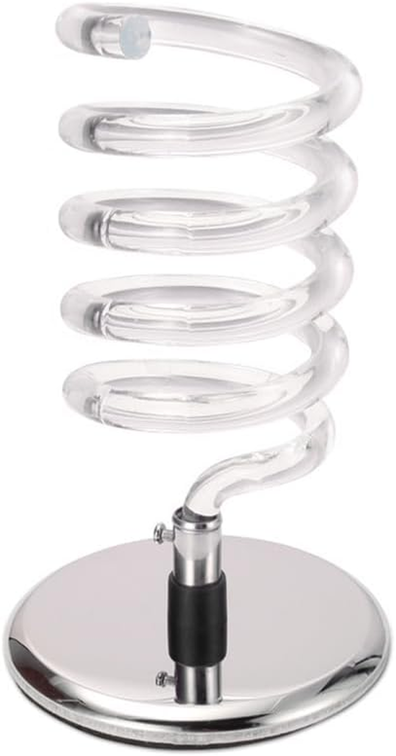 ASSYA Large-Caliber Hair Dryer Stand, Acrylic Spring Bracket, Stainless Steel Base, Suitable for Professional Beauty Salons and Home Use,Clear image number 1