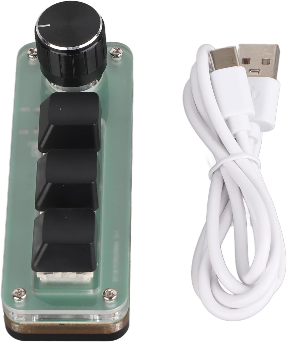 Jectse OSU Keypad, 3 Keys One Handed Macro Mechanical Keyboard with Knob, Programmable Macro Keypad, RGB Backlit, USB Powered image number 6