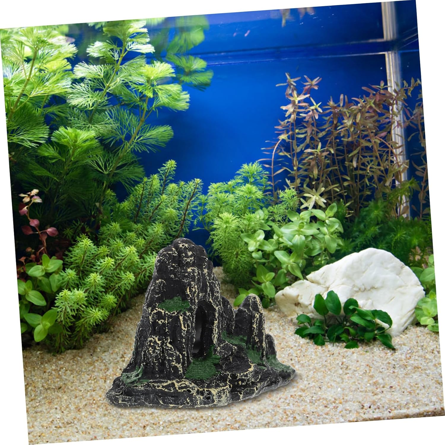 Abaodam Artificial Rockery Sculpture Aquarium Decor Resin Simulation Hill Statue Fish Tank Accessory for Freshwater and Saltwater Aquatic Pets image number 6