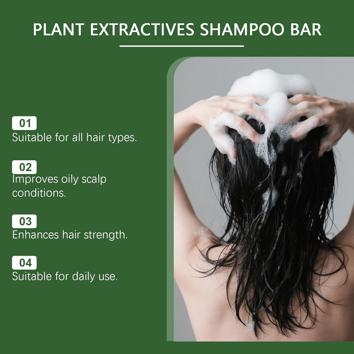 Natural Plant-Based Green Soap Shampoo Bar, Triangle Solid Cleansing Hair Soap, Travel-Friendly Nourishing Gentle Solid Shampoo, Botanical Infused Hair Care Bar Cleansing & Gentle Nourishment. (1PCS) - 1Pcs image number 3