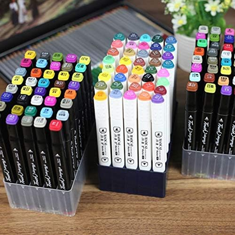 Chris.W 2 Pack 40-Slot Art Markers Pen Holder Desk Stand Organizer Storage Tray Marker Empty Storage Pack(Black) - 30-Slot Clear image number 4