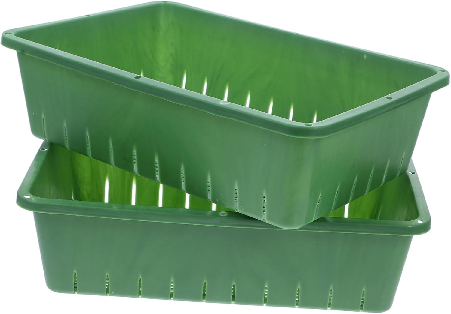 PHENOFICE 2 Pcs Plastic Seedling Tray for Indoor Gardening, 26X18X7Cm Small Rectangular Sprouting Tray Breathable Design for Seed Starting and Succulent Germination image number 5