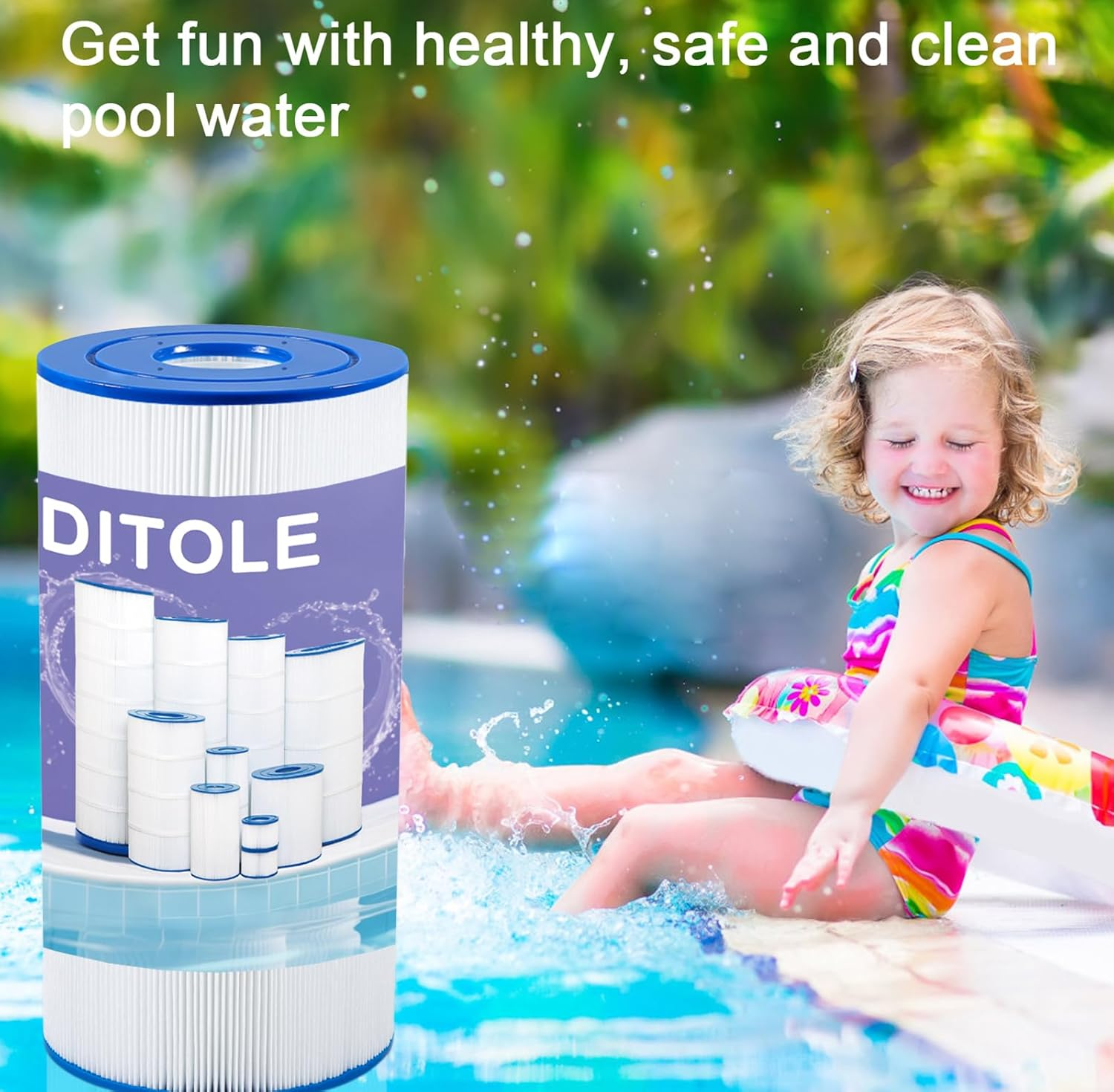 Ditole Pool Filter Cartridge Replaces Hayward C900, CX900RE, PA90, Ultral-B6, Unicel C-8409, Filbur FC-1292, PXC95, Clearwater II Proclean 100, Aladdin 19002, 25230-0095S, 90 Sq (1 Pack) image number 6