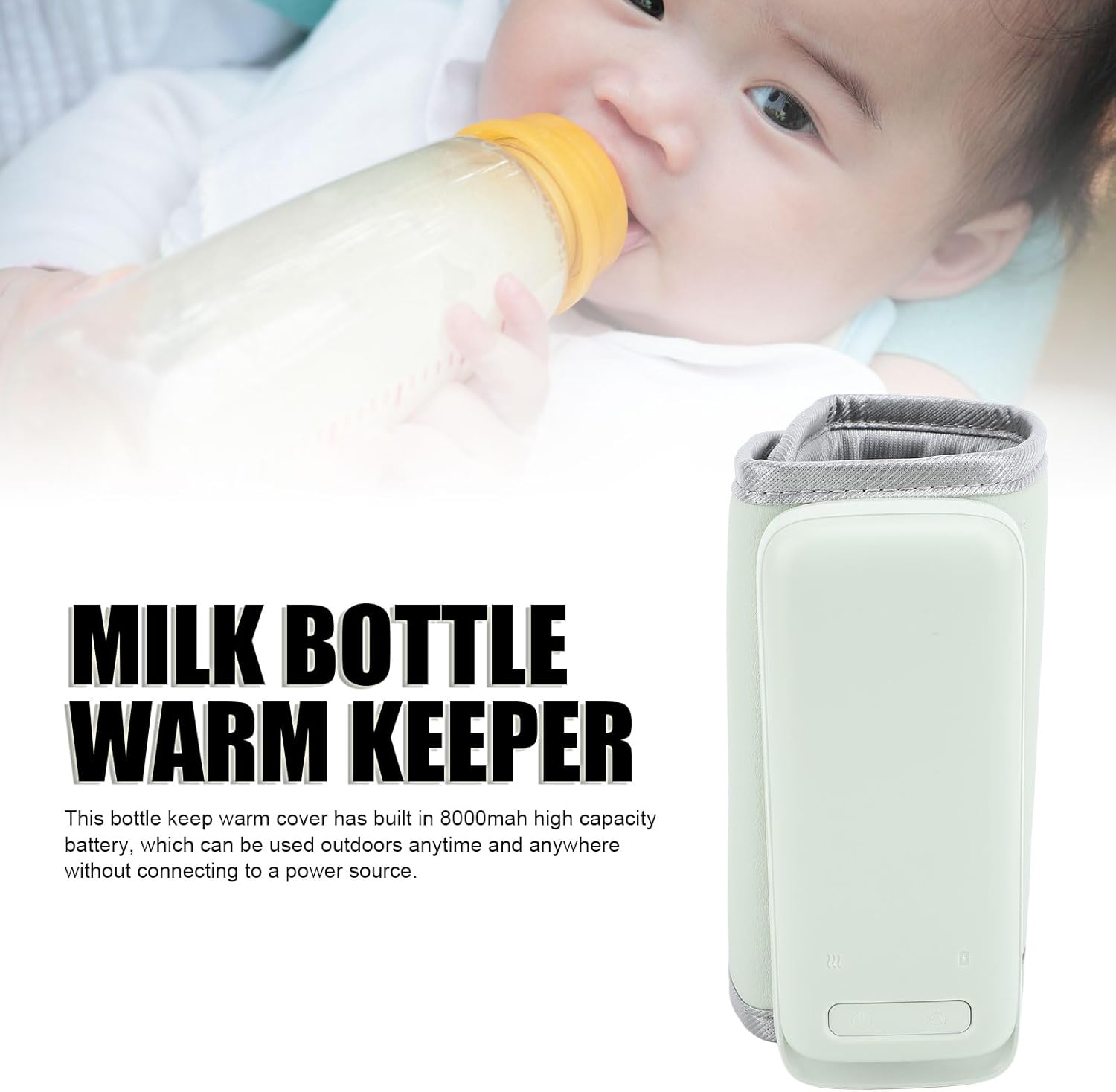 Portable Keep Bottle Warm, 55℃ Fast Heating Travel Baby Bottle Warmer, Constant Temperature Baby Milk Heat Keeper Cover for Outdoor Car Travel image number 3