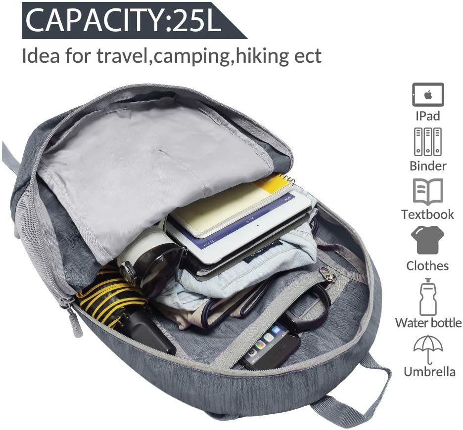 ZOMAKE Foldable Backpack 25L - Lightweight Folding Backpacks Packable Hiking Daypack for Travel Hiking Outdoor Camping image number 5