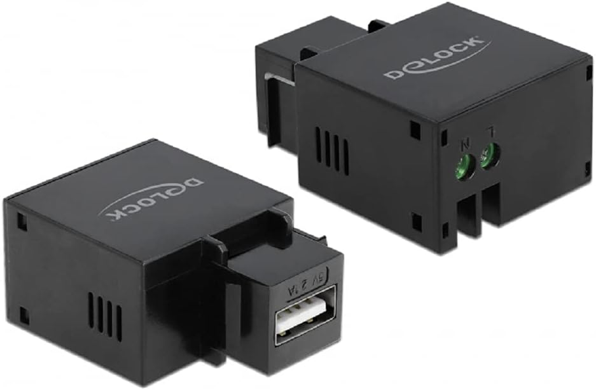 Delock Keystone Module with USB Type a Charging Socket 2.1 a Black image number 1