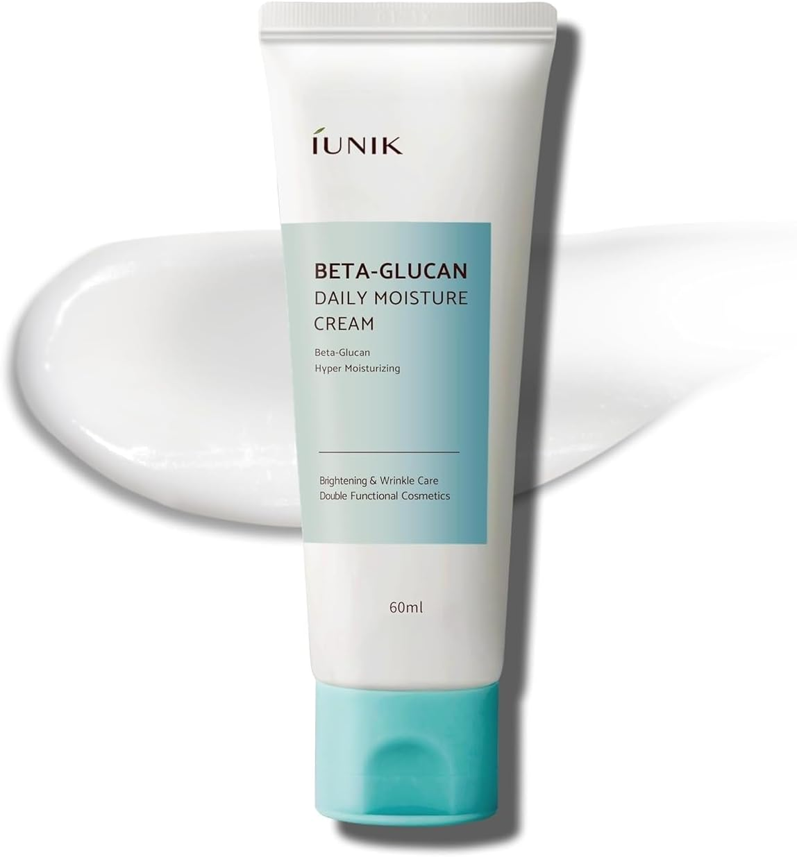IUNIK Beta-Glucan Vegan Lightweight Non-Sticky Deep Moisture Watery Cream Lotion Daily Moisturizer Quick Absorption Dry Mature Sensitive Fine Lines Skin Naturally-Derived Centella Vitamin Korean