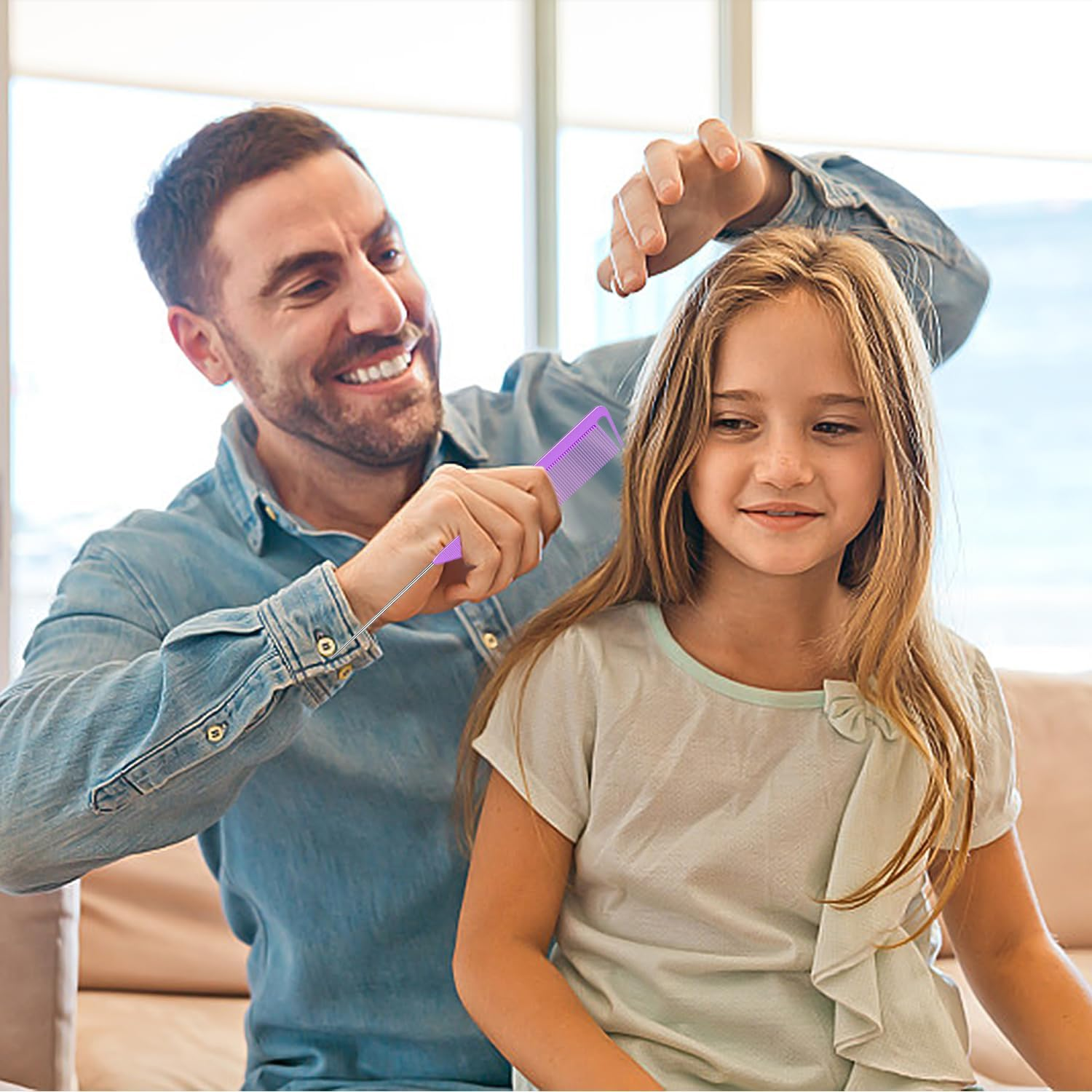 2 Sets Hair Brown, Hair Style Making Tools, Hairdressing Salon Supplies, Hair Styling Accessories (Pink, Purple)