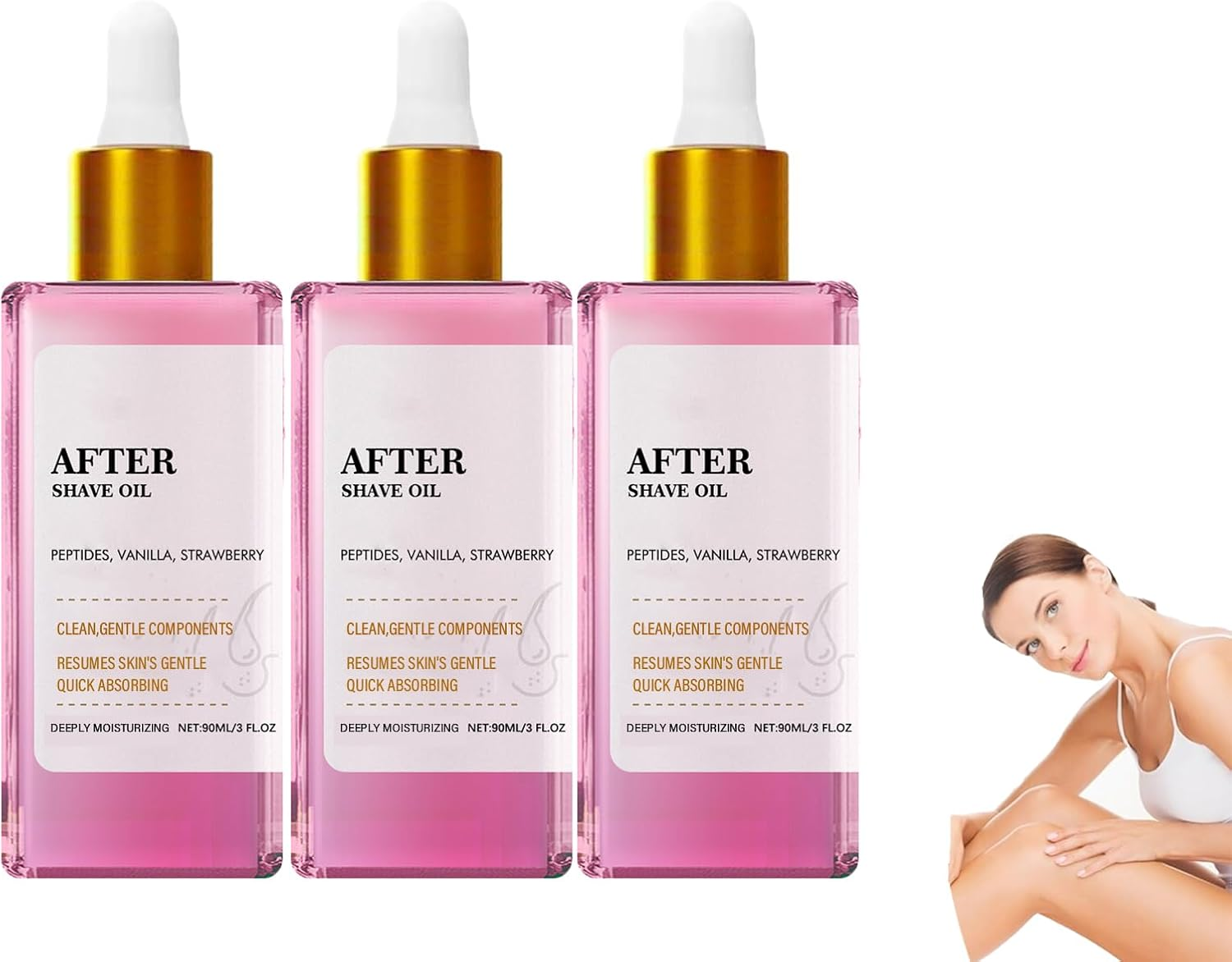 Strawberry Vanilla Aftershave Moisturizer, Smooth, Soothing Skin, Moisturizing and Nourishing Post-Shave, Gentle Shaving, Suitable for Mild, for All Skin Types (3Pcs)