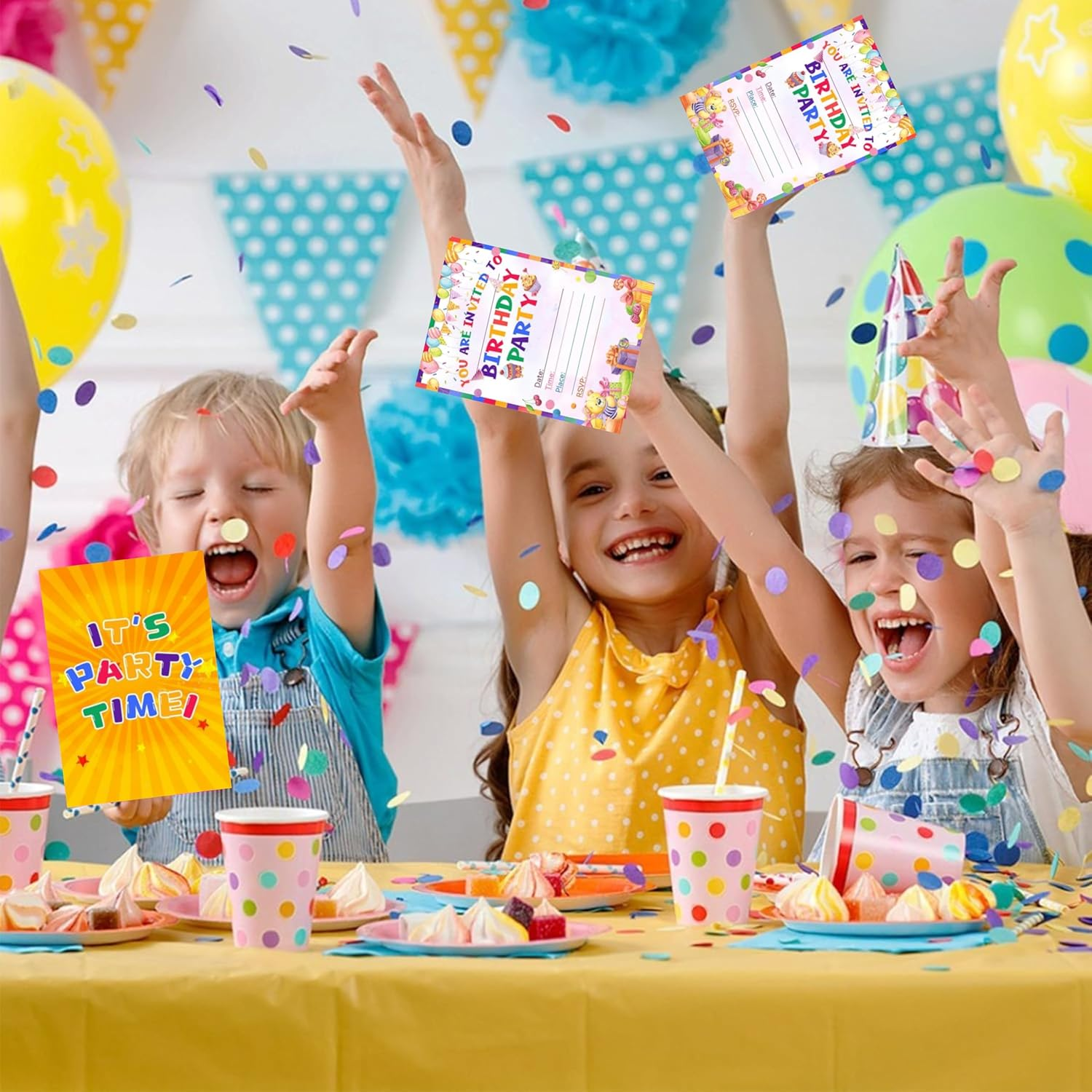 30 Birthday Invitation Cards,Party Invitation Card, Uniquely Designed Birthday Cards for Children,Men, Women and Kids (Yellow) - Black image number 7