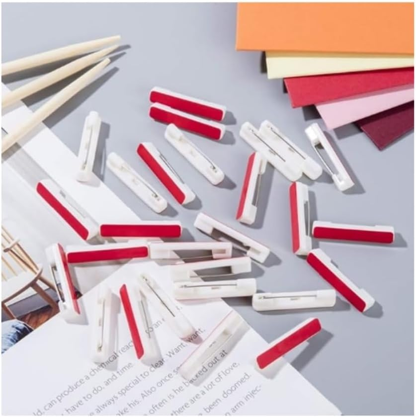 DACUAN Pin Backs Adhesive, Labels Binder Clips Pin Safety, 80Pcs Adhesive Broach Craft Tag Adhesive Name Badges Badge Pens Saftey Safety Bar Corsage Metal Mother Worker Id Card White image number 2