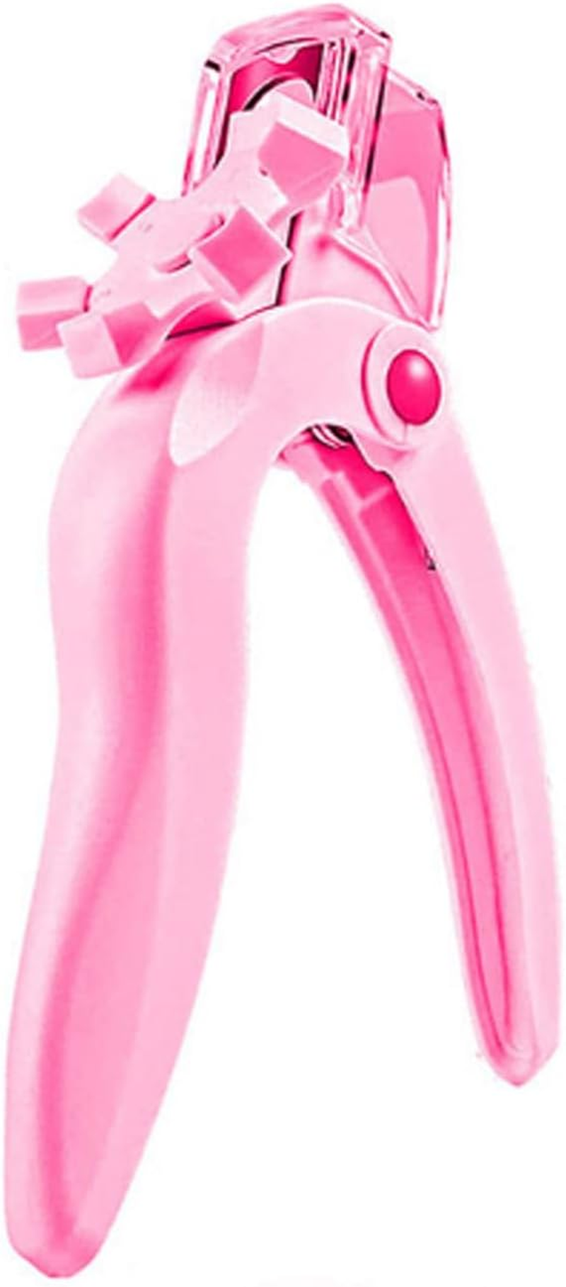 Adjustable Acrylic Nail Clippers with Sizer and Catcher - Professional Rotary Nail Cutters for Nail Tips, Fake Nail Trimmer Manicure Tool for Salon Home Use, Pink