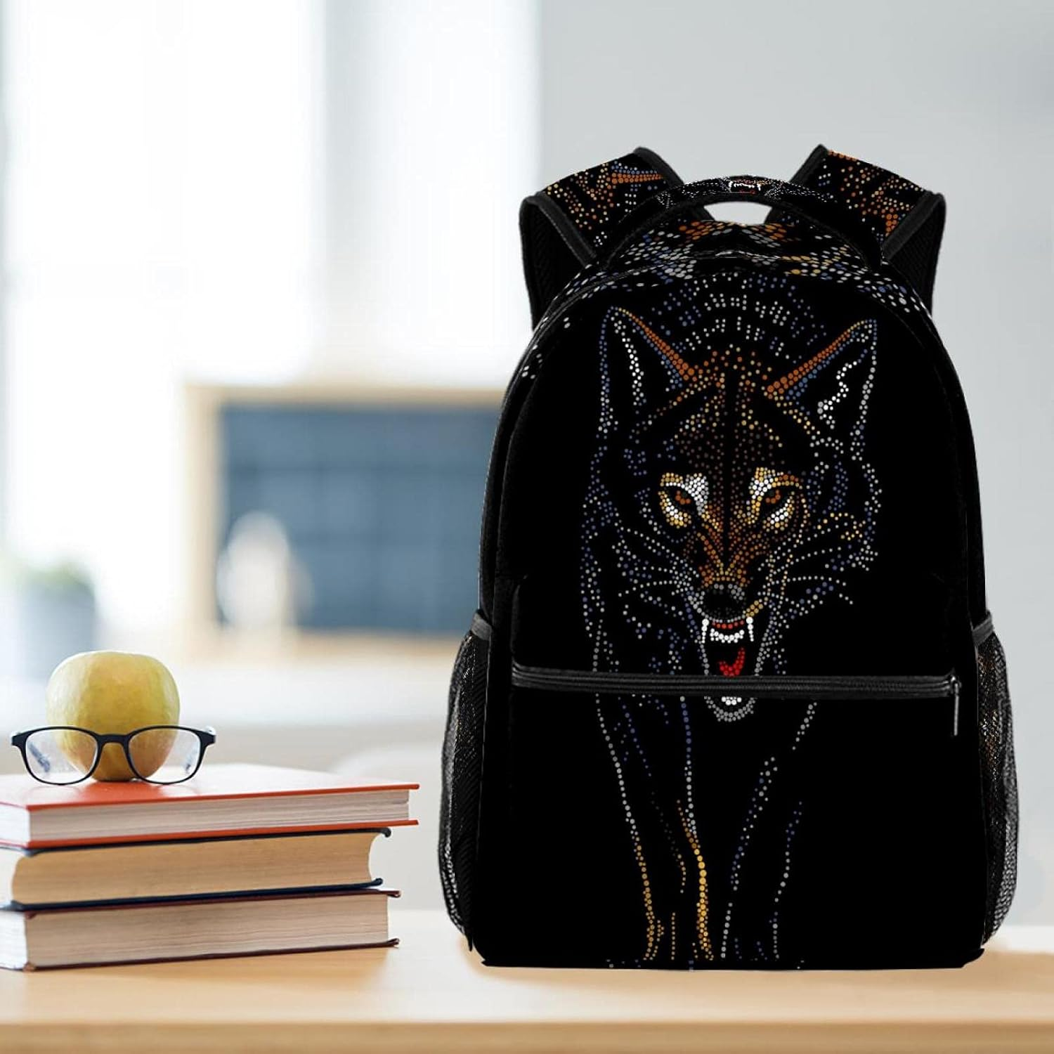 Wolf Backpack Students Shoulder Bags Travel Bag College School Tote Backpacks image number 5