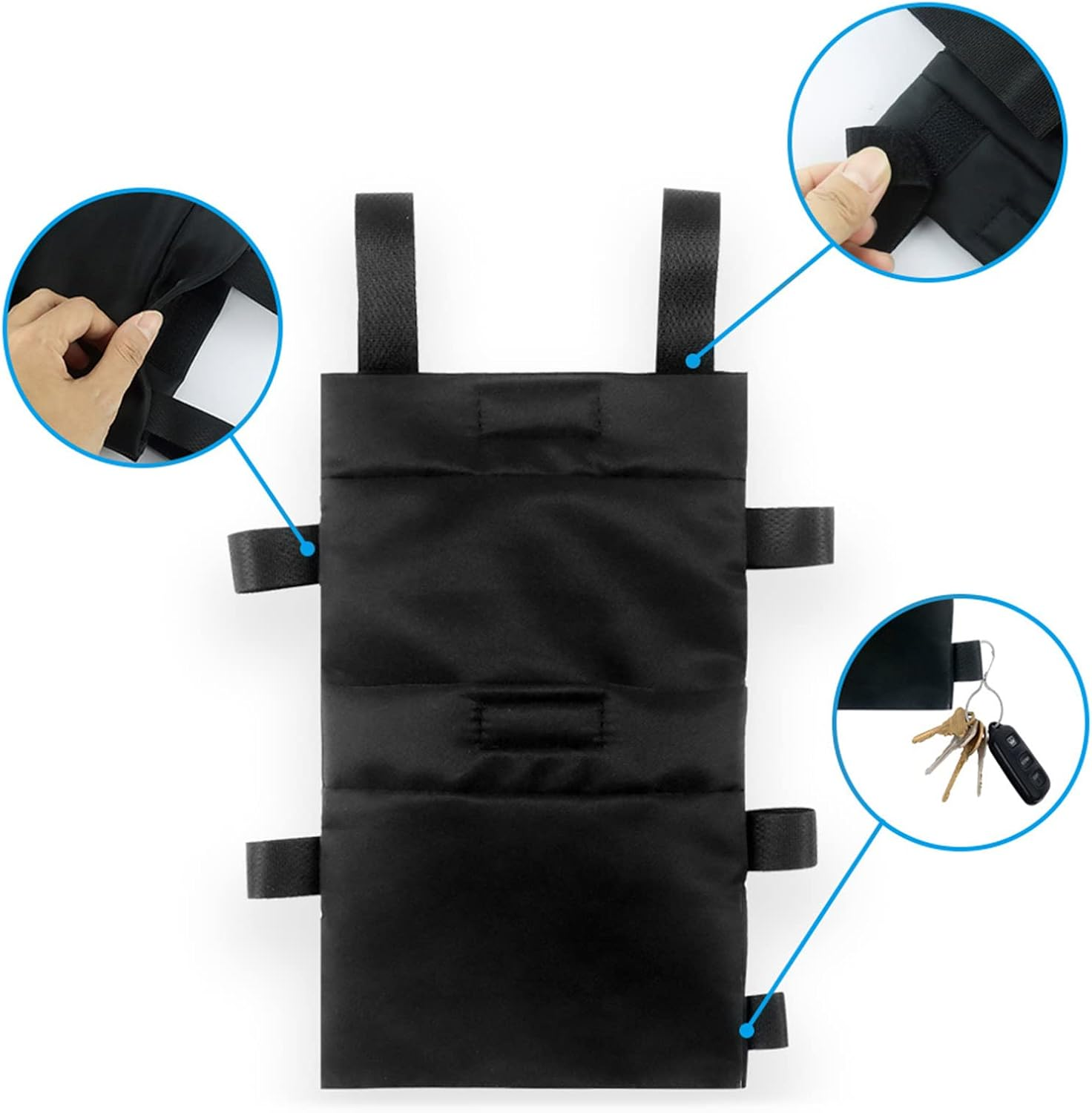 Crutch Pouch Bag - Lightweight Crutch Accessories Bag,Cane Accessories, Drink Holder, Water-Resistant Pocket Organizer for Men Women Kids image number 2