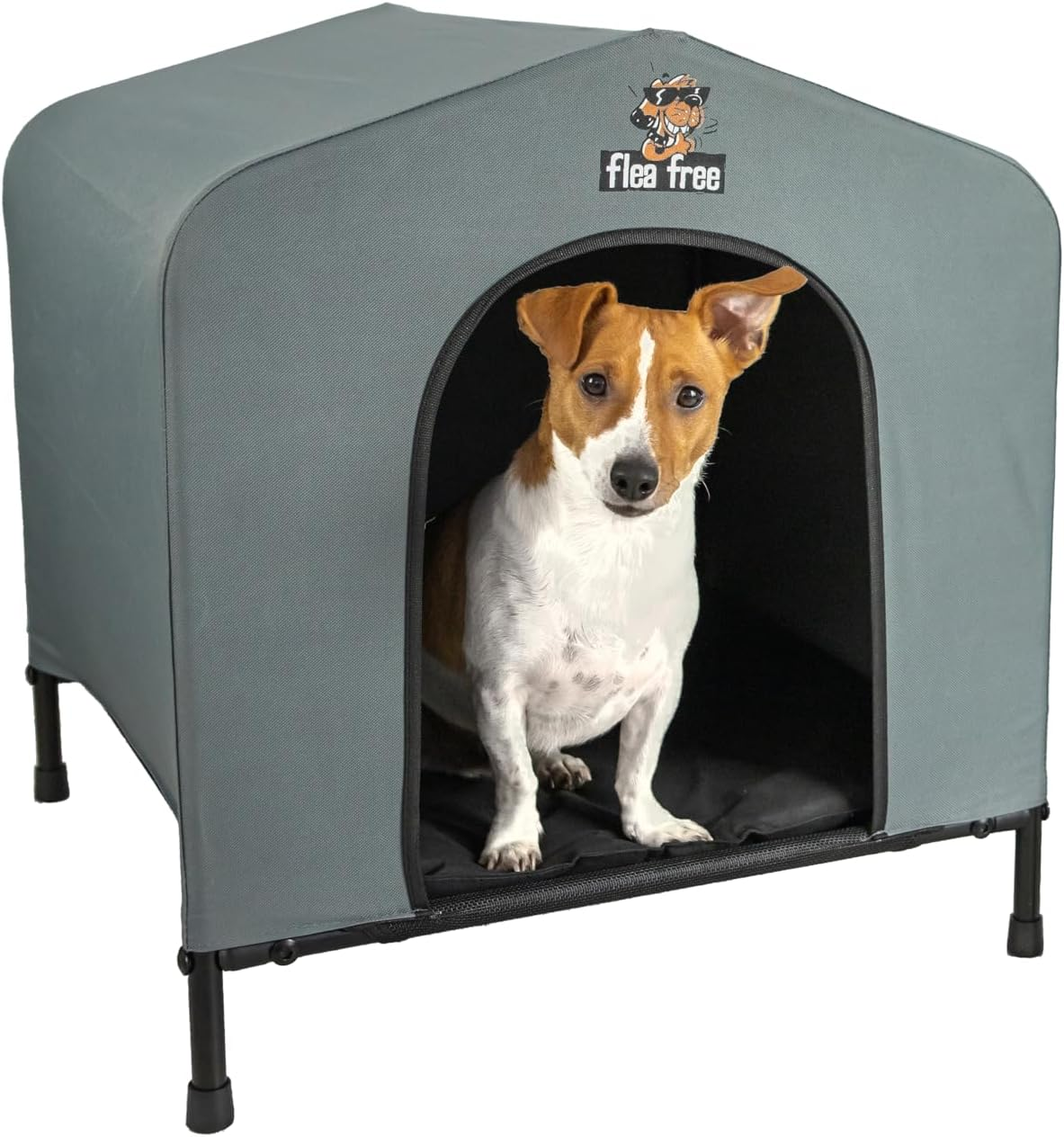 Flea Free Dog House/Kennel/Medium 63X58X53Cm / Grey/Includes Removable Mattress/The Original Fleafree Brand image number 1