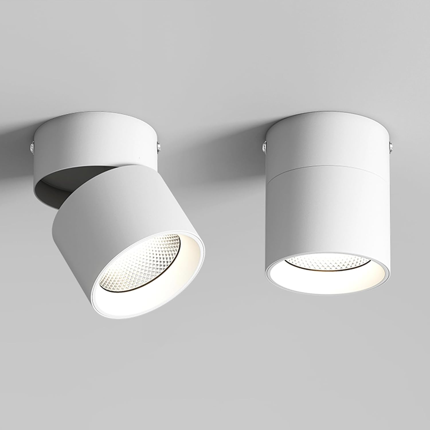 LED Ceiling Spotlight, 10W COB Downlight with 360&deg; Rotation, 4000K Natural White, CRI95, Surface Mount for Bedroom & Artwork (4000K-1PACK)