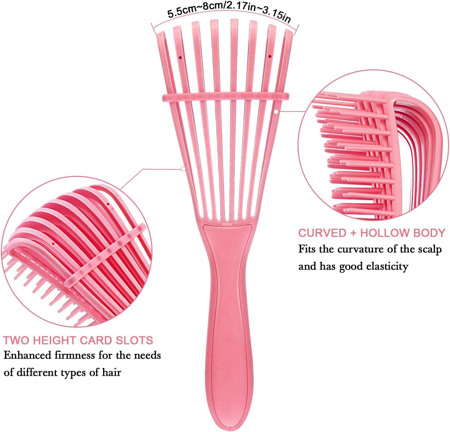 Detangling Brush./Hair Detangler Hair Brush for Curly Hair, EZ Detangler Hair Brush, Detangler Brush for Afro 3A to 4C Kinky Wavy/Curly/Coily/Wet/Dry/Oil/Thick/Long Hair (Pink) - Black image number 2