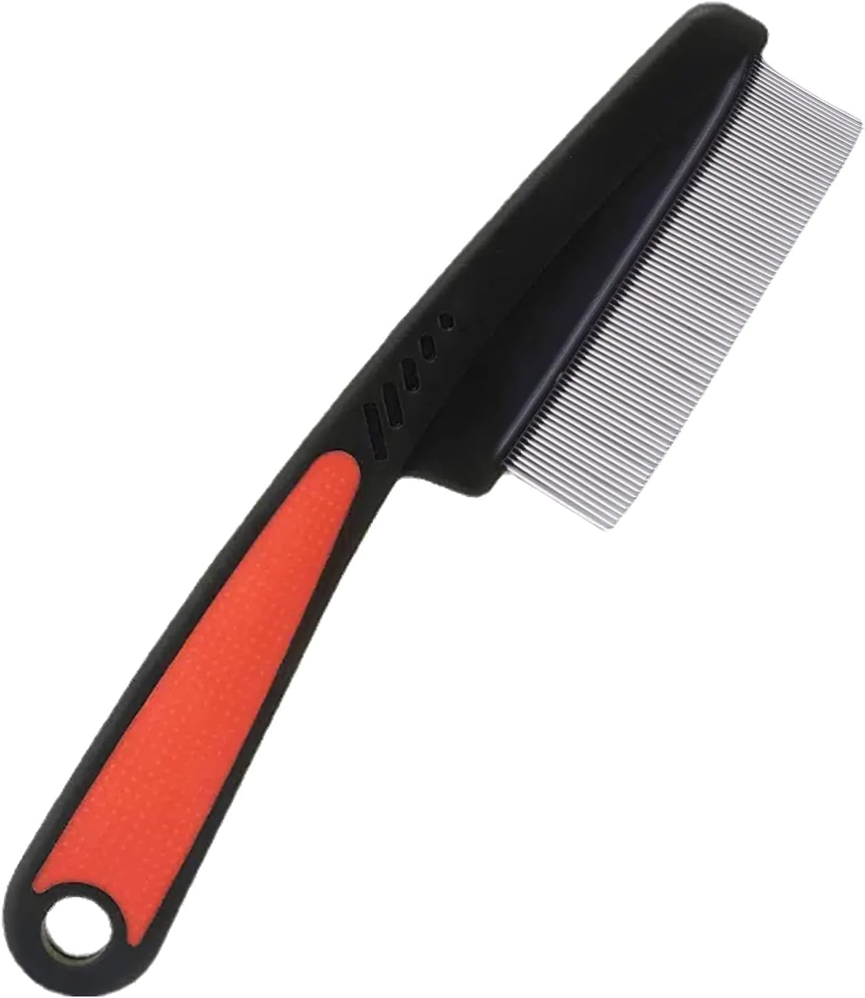 CJESLNA 1PC Dandruff Comb,Stainless Steel Fine Tooth Dandruff, Professional Scalp Fine Tooth Hair Comb for Kids and Adults (Black Red)