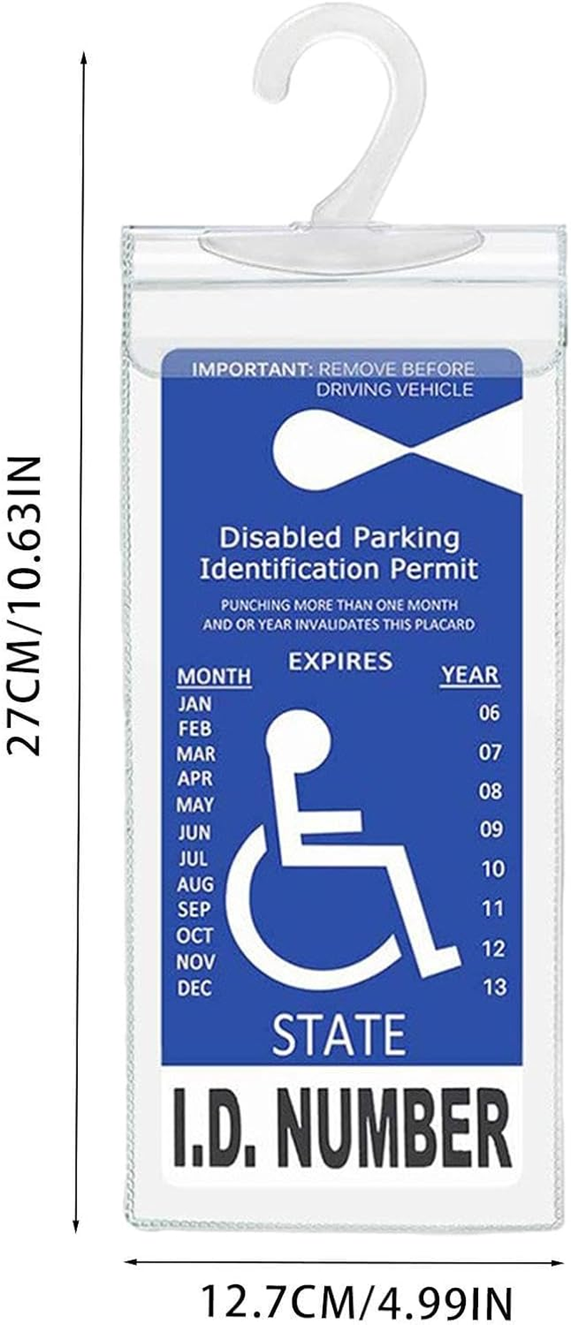 Handicap Parking Placard Holder - Clear Handicapped Placard Holder for Car - Handicapped Placard Holder with Hook, Garage Parking Aid, Handicap Accessories image number 1