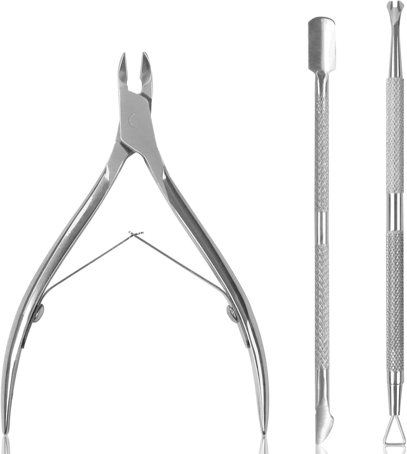 Sularpek Cuticle Remover Tool Set with Cuticle Cutter and Cuticle Pusher, 3 in 1 Professional Cuticle Remover, Cuticle Scissors, Stainless Steel Nail Care Tool for Manicure and Pedicure (Silver) image number 6