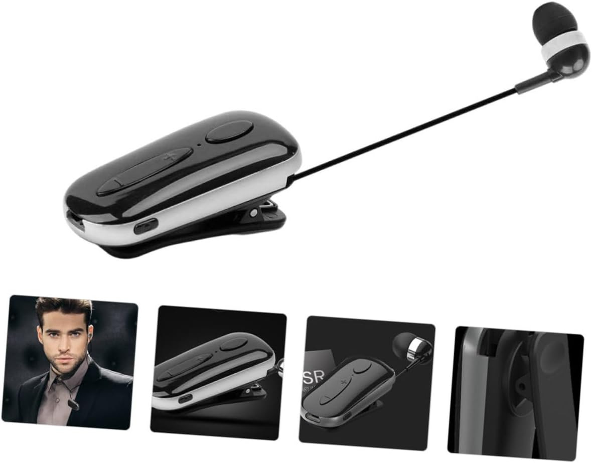 Happyyami Retractable Wireless Headphone Earpiece Clip-Style Headset for Sports Earphones Listening image number 2