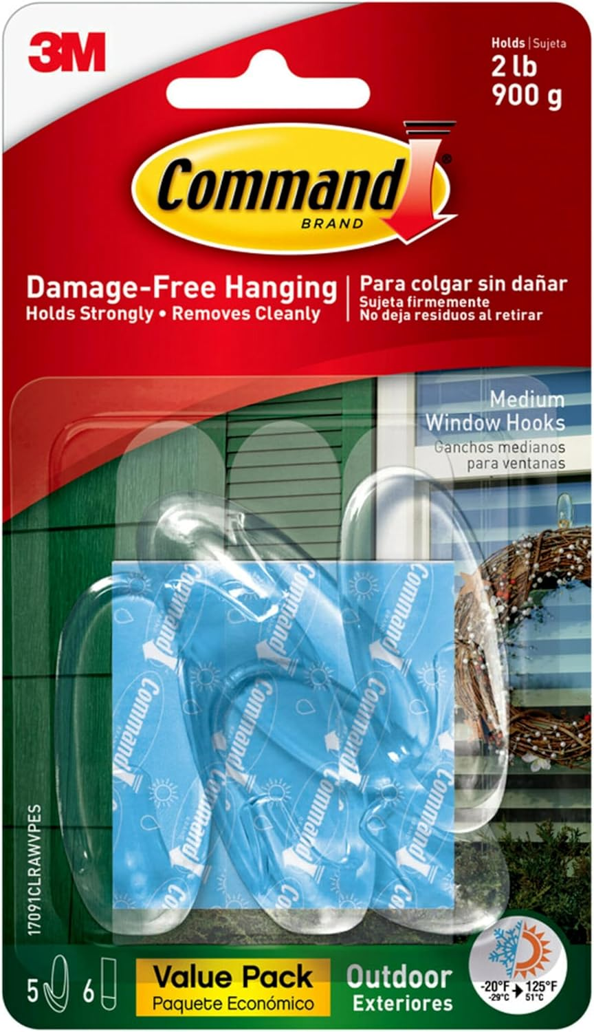 Command Medium Clear Oval Value Pack, 7 Hooks and 12 Strips, CL091-7NA