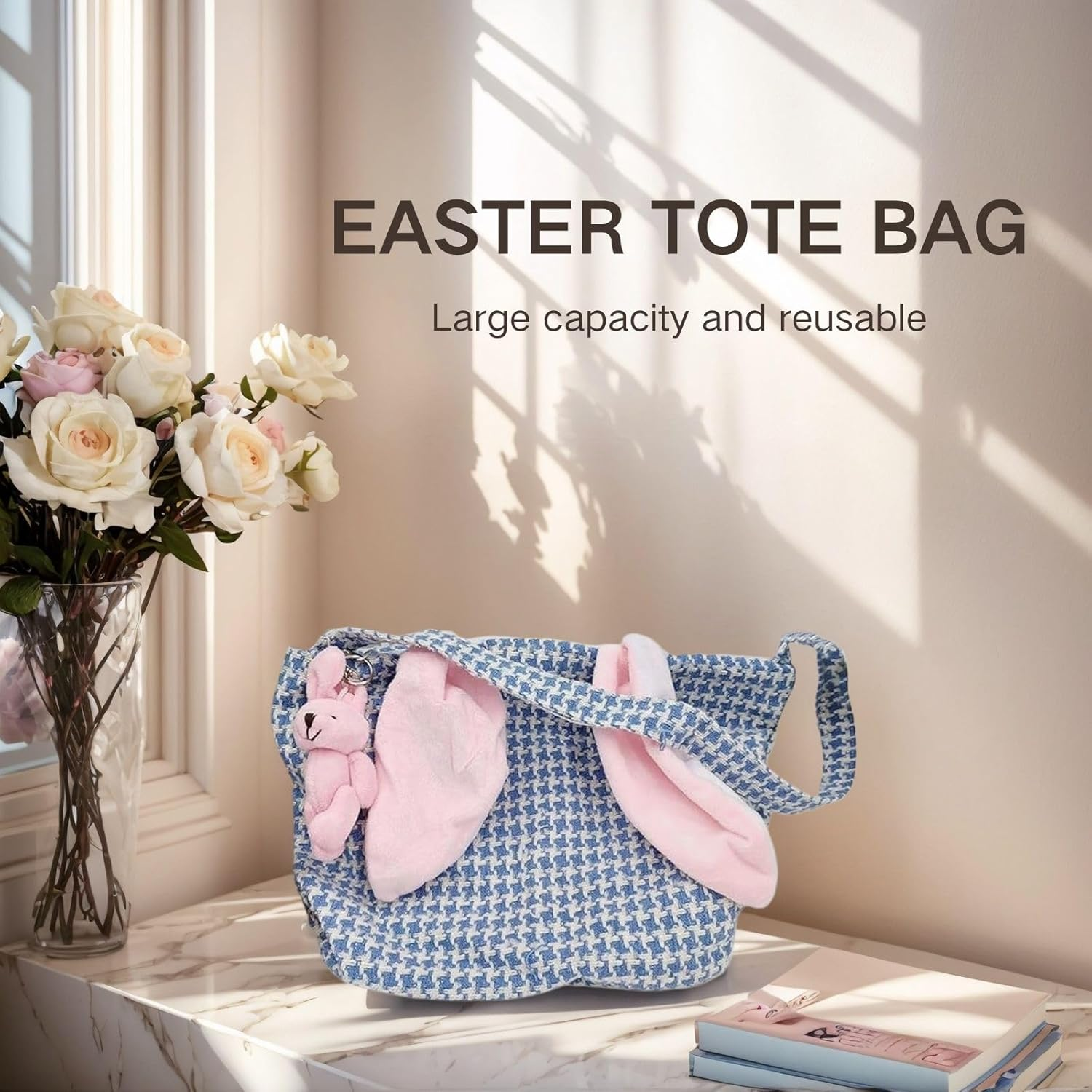 Portable Tote Bag for Women, Reusable Cloth Bag, Easter Bag, Funny Craft Tote Bag for Home, School, Studio, Travel image number 1