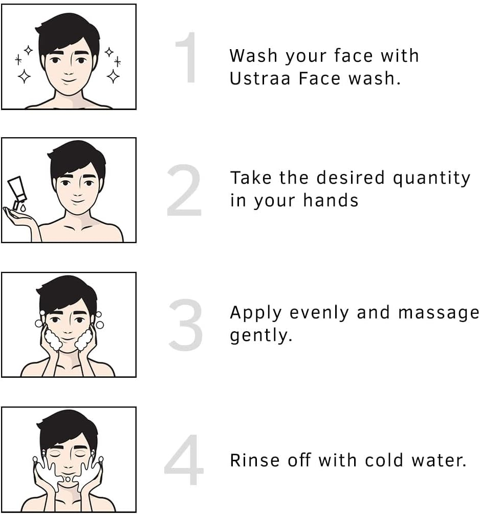 Ustraa Activated Charcoal Face Scrub - 100Gm image number 2