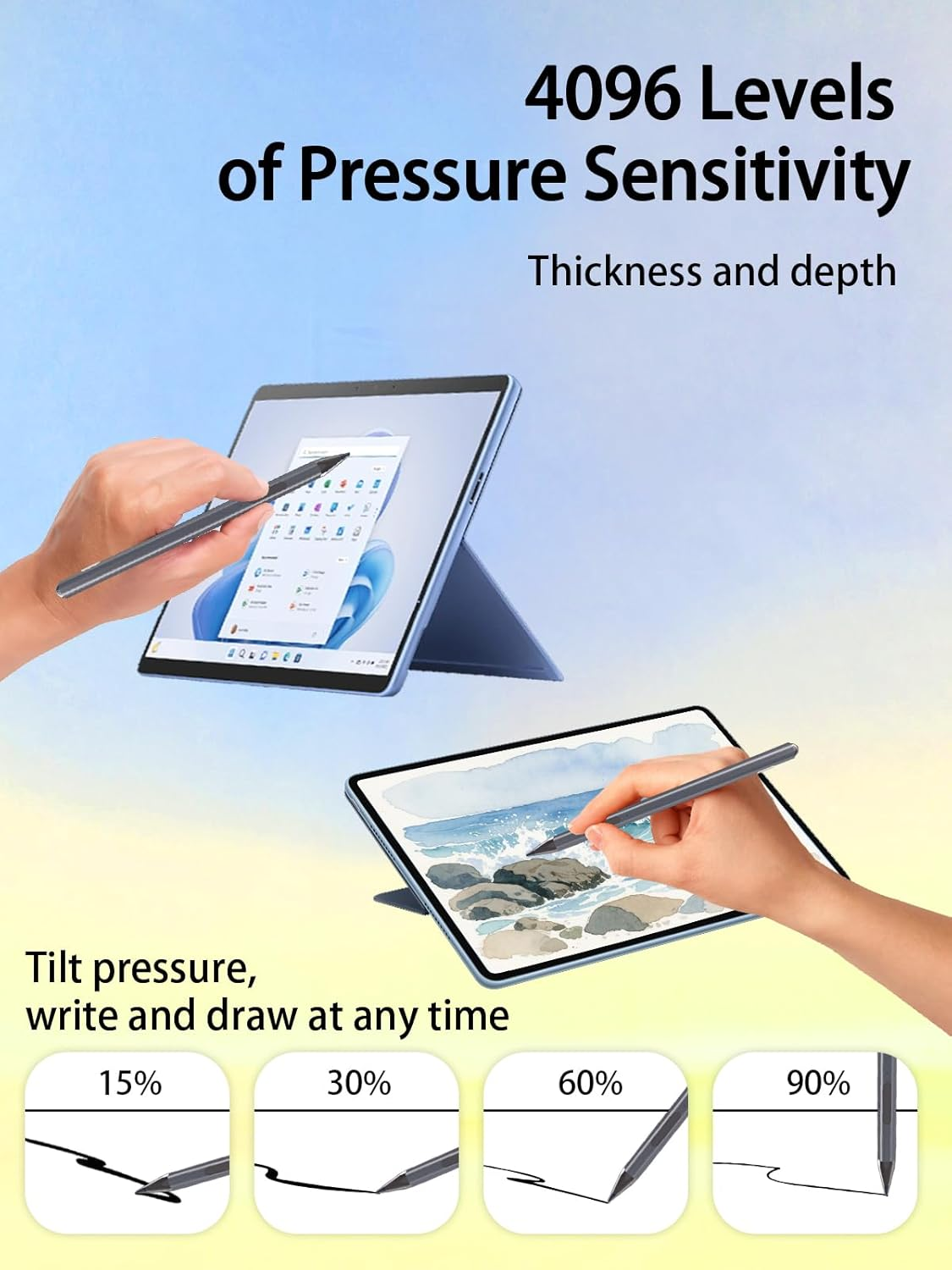 USI 2.0 Stylus Pen - for Amazon Fire Max 11, Google Pixel Tablet and Lenovo/Acer Some Chromebook, 2025 Upgraded 4096 Pressure USB-C Fast Charging Ergonomic and Anti-Slip Slight Hexagonal USI Pen image number 1