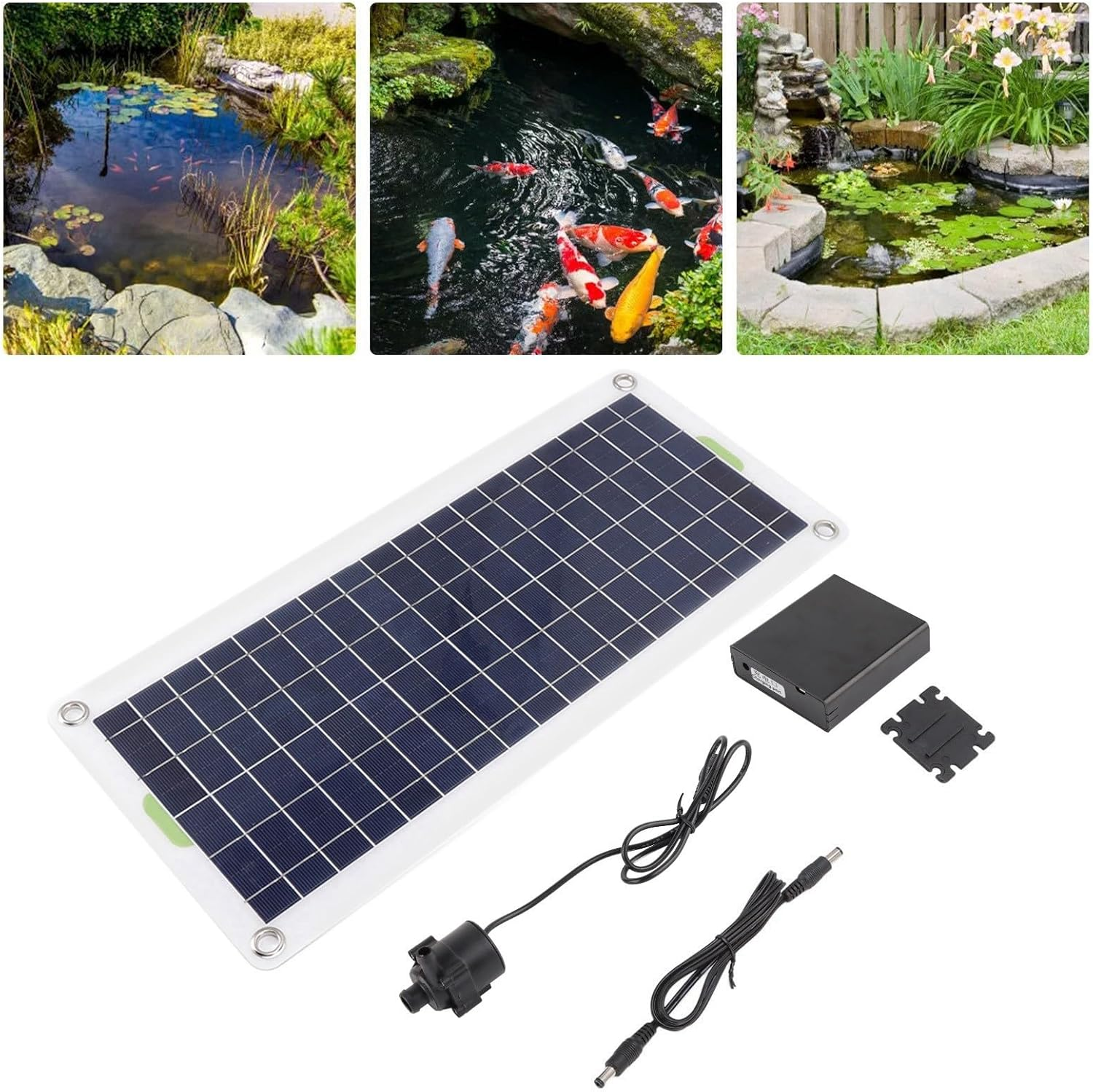 Focket Solar Fountain Kit, 30W Polysilicon Solar Panel Fountain Pump Kit, High Efficiency Submersible Powered Pump for Sun Powered Pond Hydroponics Gardens image number 4