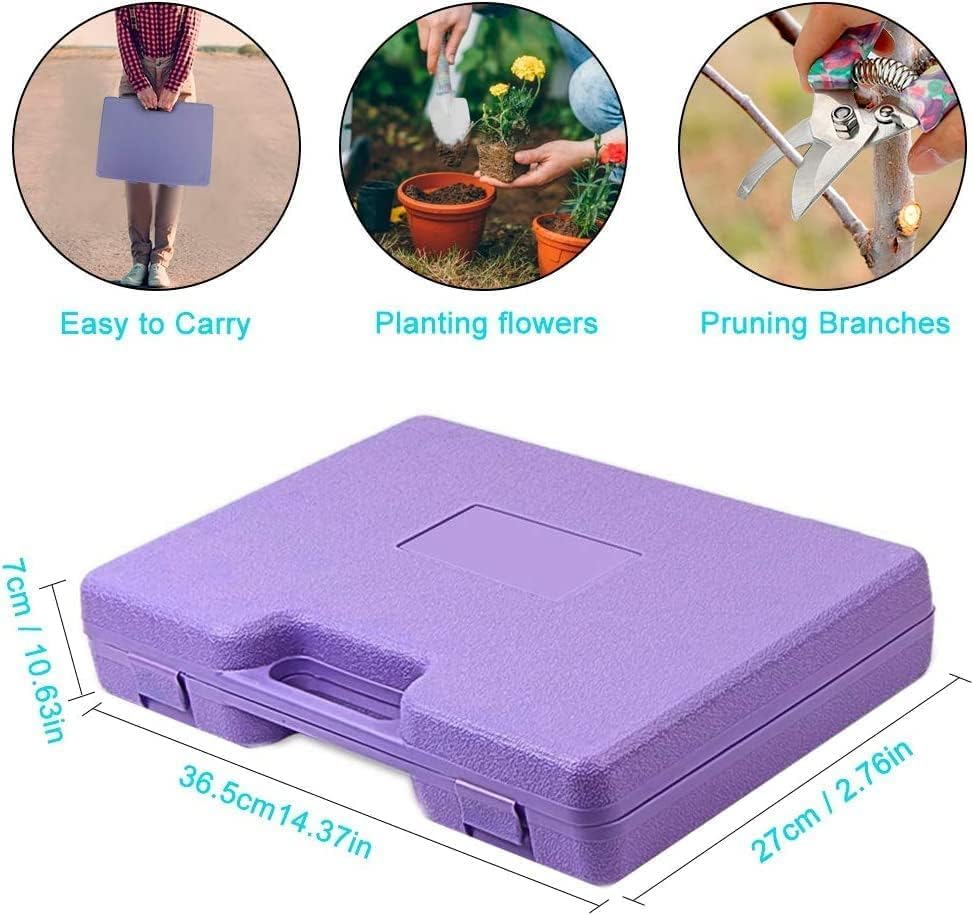 Garden Tools Set, 10 Pieces Gardening Gifts Stainless Steel with Storage Case with Garden Trowel Pruners, Rake, Shovel, Trowel, Sprayer, and More -Garden Gifts for Men & Women (Purple 10Pcs Set) image number 5