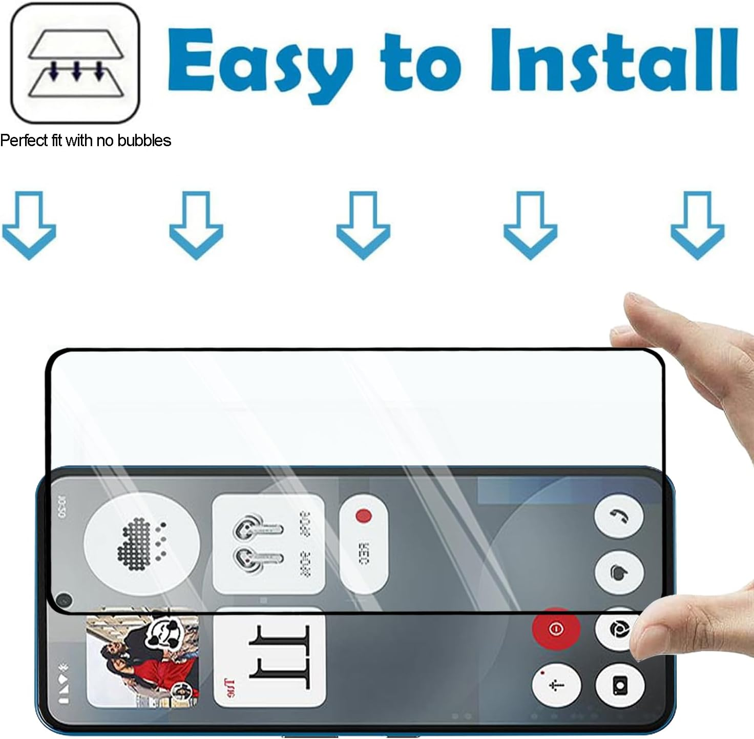 Guizzcg 2 Pack Screen Protector for Nothing Phone 3A / 3A Pro/Cmf Phone 2 Pro, 2 Tempered Glass Screen Protector,Case Friendly,Scratch Resistant,Hd-Clear,Clear image number 2