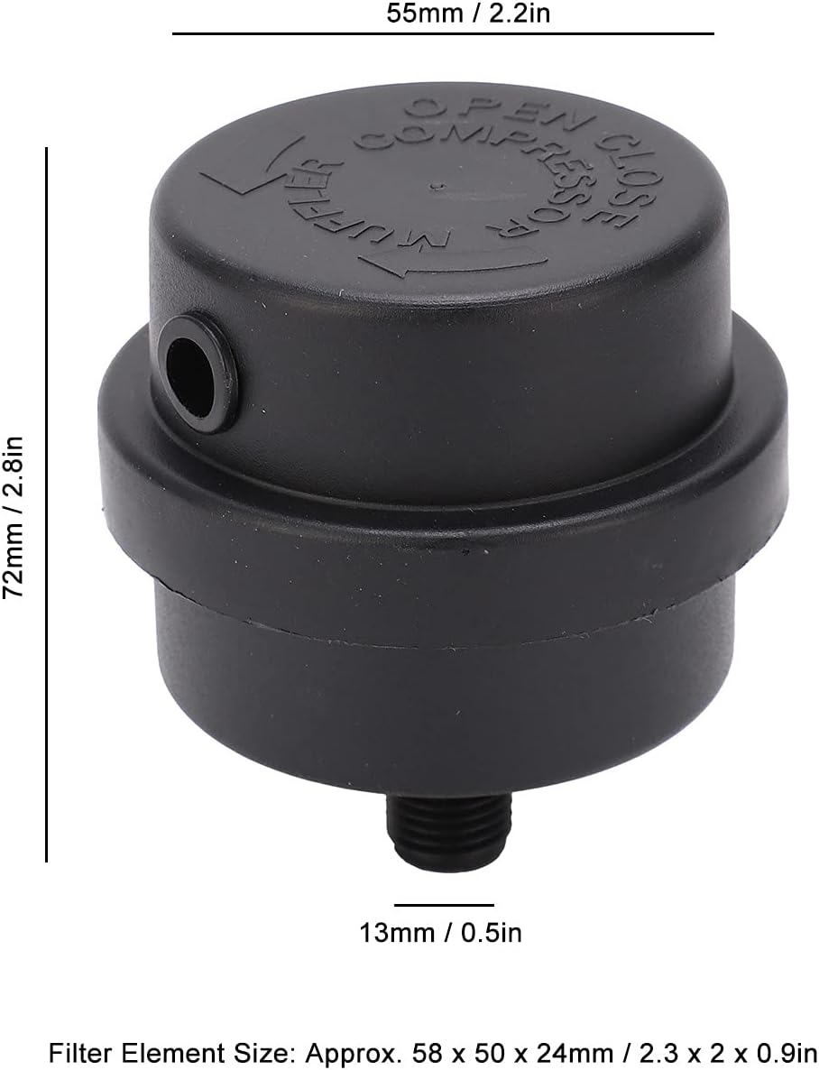 Plastic Air Compressor Intake Noise Reduction Filter Replacement Part for Oil Less Pump G1 4 Thread Protects against Dust Water Particles image number 3