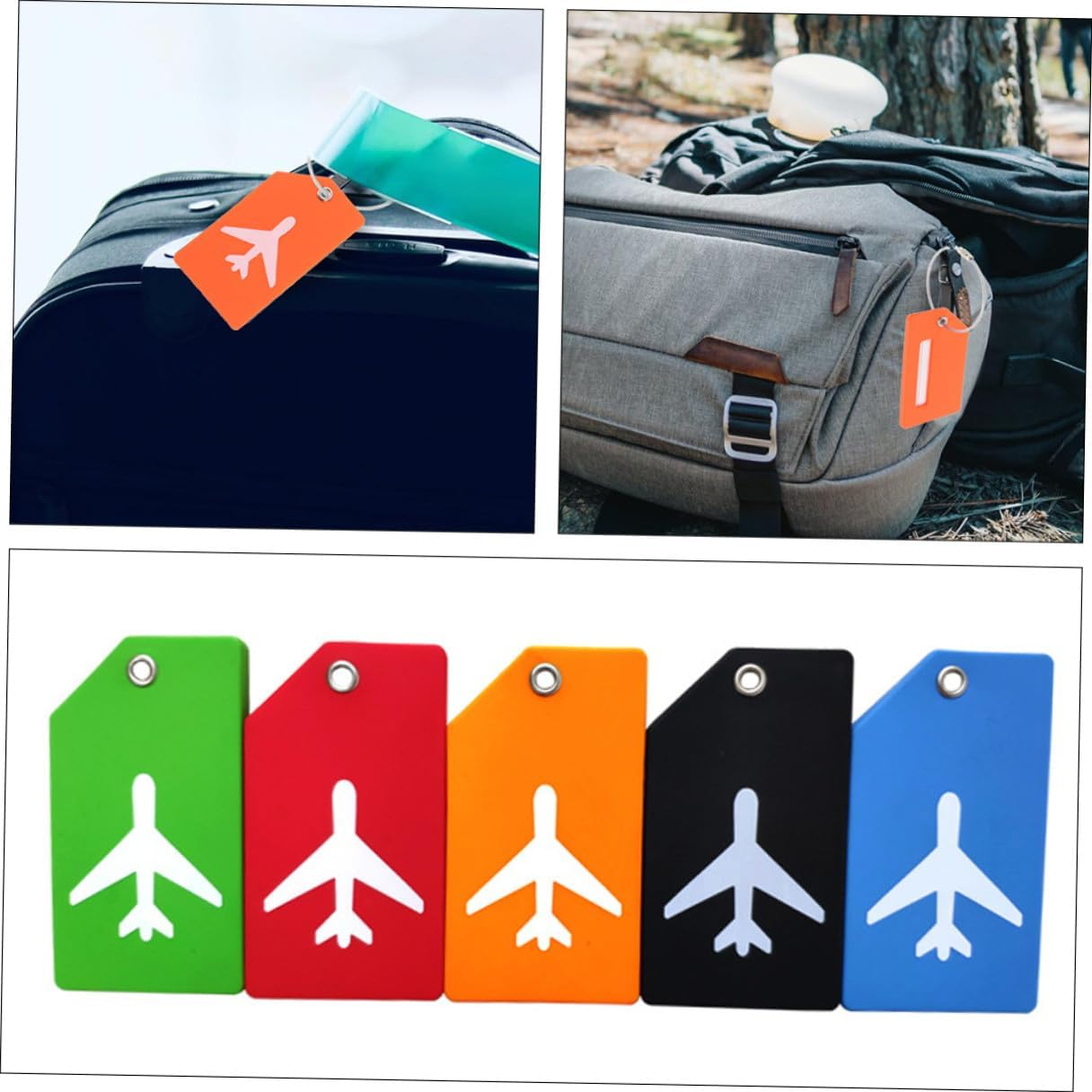 GAXIRE 2Pcs Rubber Luggage Tag Label with Address Card Holder Skid-Resistant Travel Suitcase Tags for Bags Backpacks Briefcases Random Colors Random Color image number 4