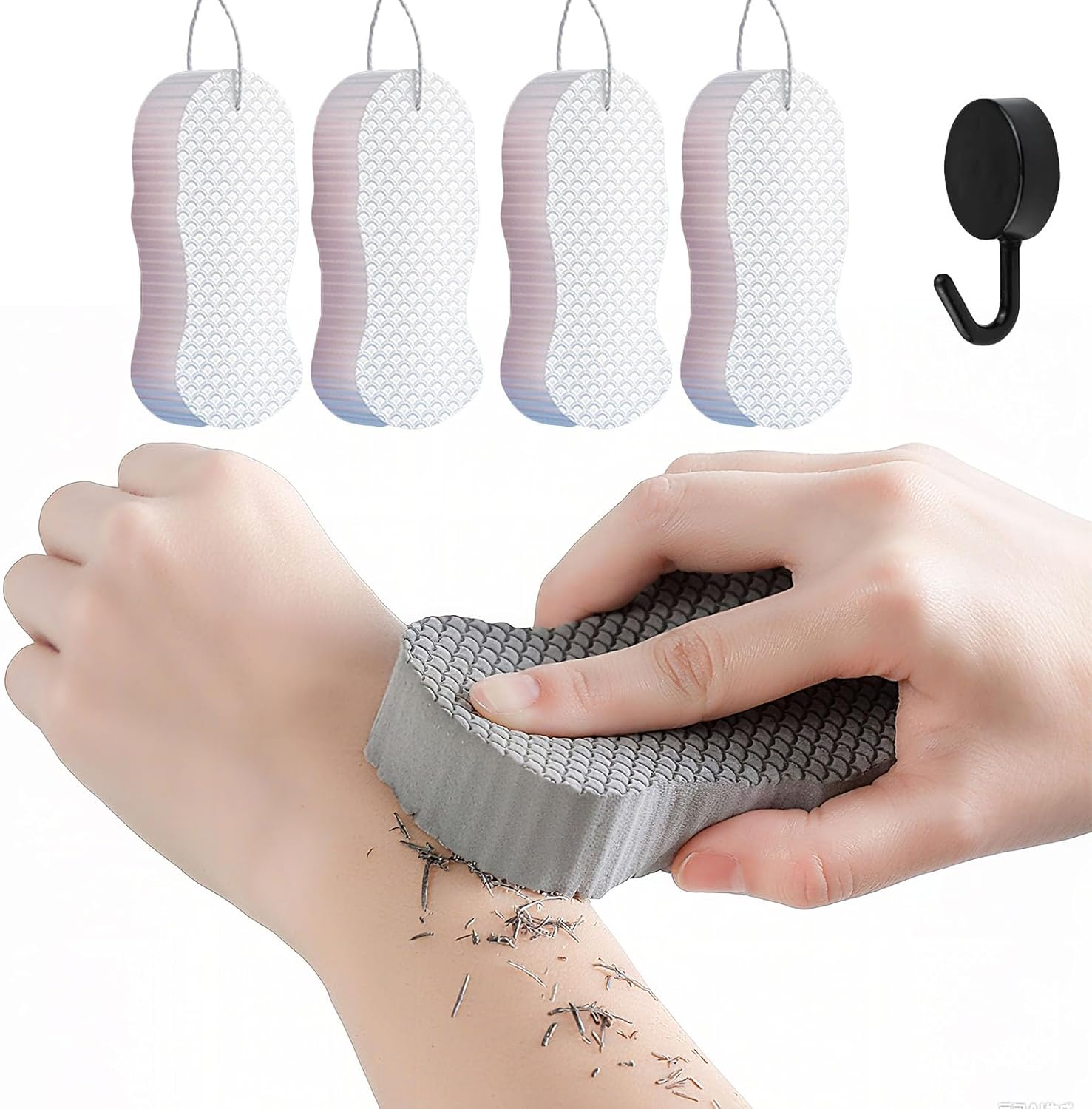 Magic Exfoliating Bath Sponge Super Soft, Exfoliating Sponges for Body, Exfoliatingbody Scrubber Sponge, Removes Dead Skin and Impurities from Body (#3)