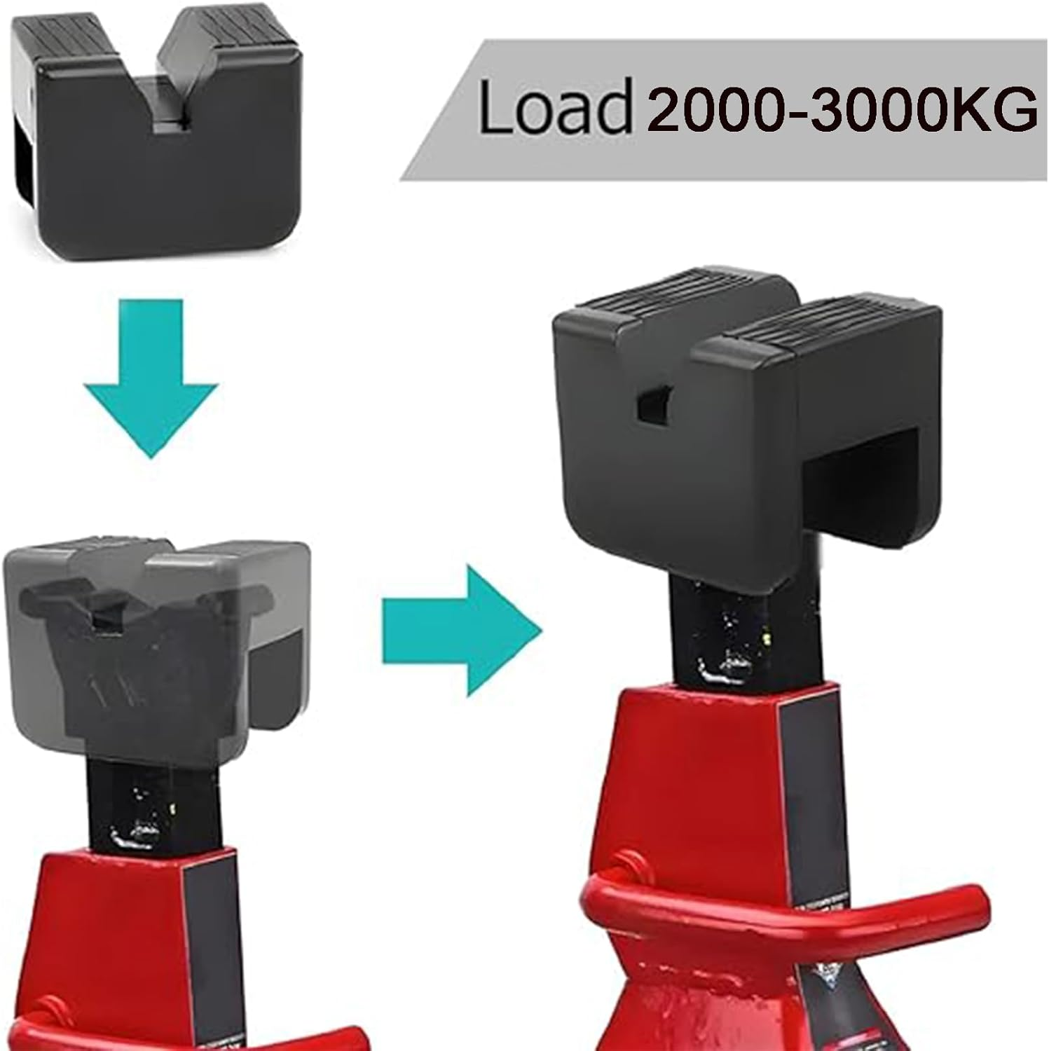 Universal Car Lift Jack Stand Pads &ndash; Heavy Duty Rubber Pads for Jack Stand Support, Floor Jack, Anti-Slip Rail Slotted Pads &ndash; Compatible with Sedan, SUV, Trucks & More &ndash; Durable Repair Tools (8 PCS)