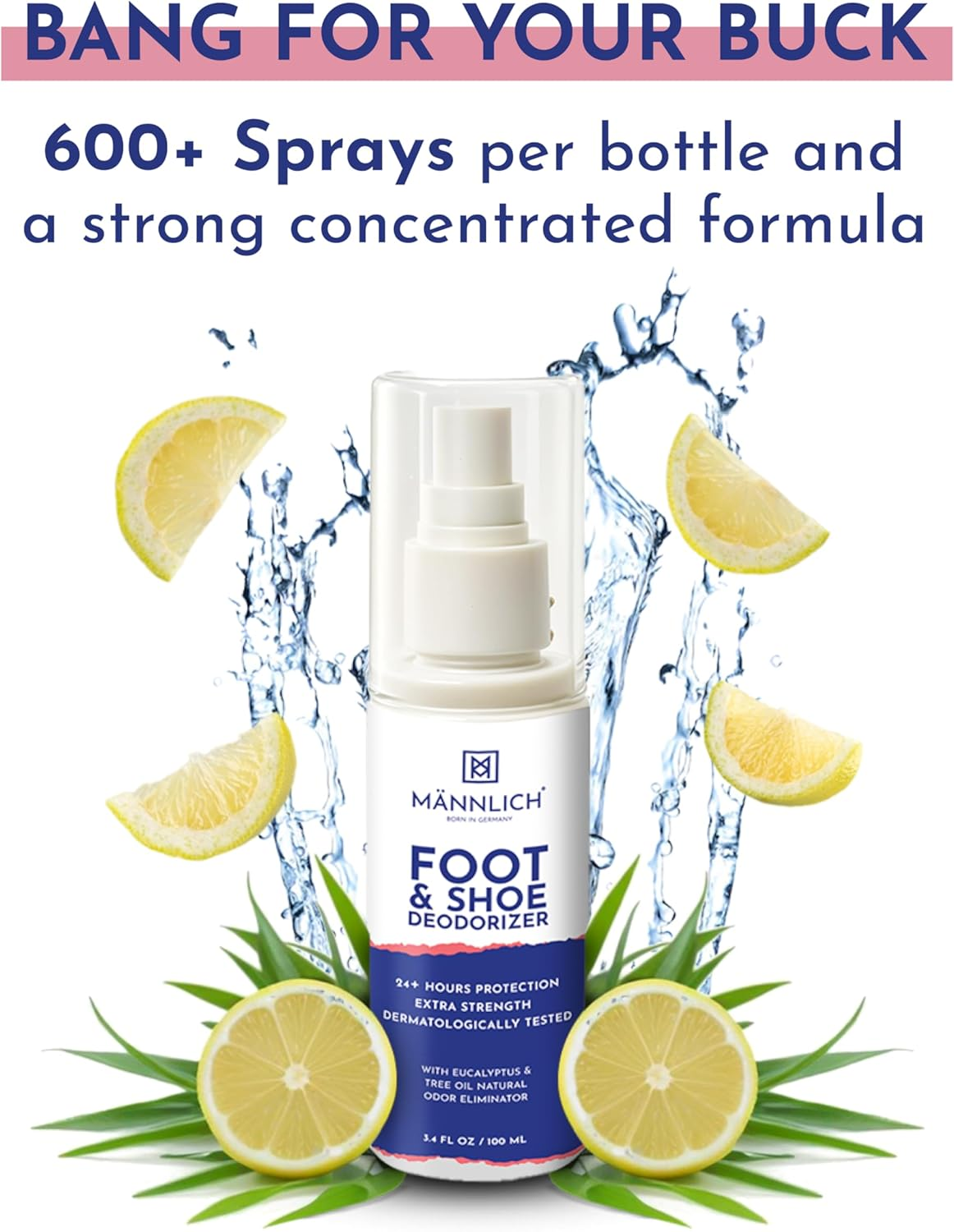 Mannlich Foot & Shoe Spray, Prevents Odor Shoes & Socks -Skin Soothing and Non Irritating, Revitalizes Tired Feet, Organic & Cruelty-Free image number 6
