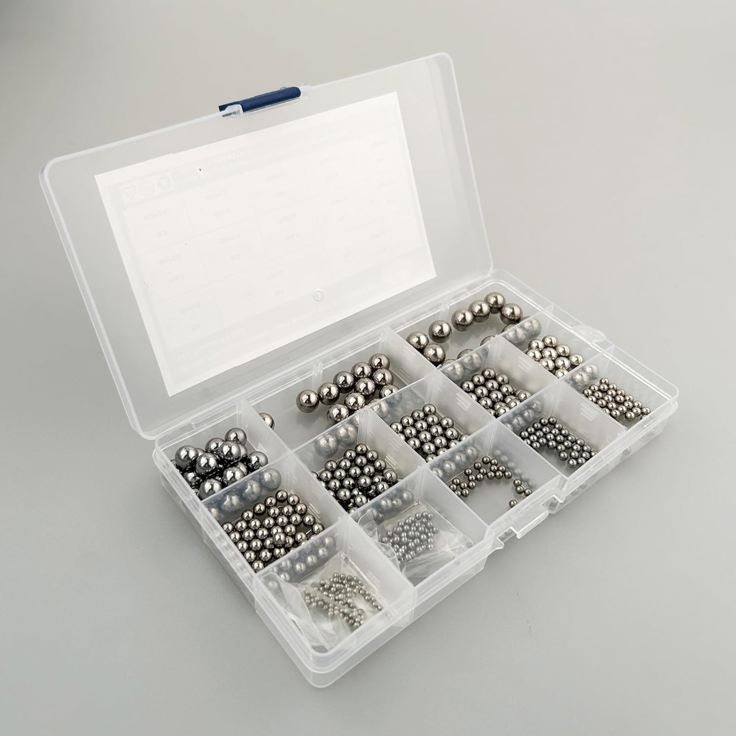 EFGTEK 539 Pcs Metric Precision Chrome Steel Bearing Balls Assortment Kits,Assorted Stainless Steel Loose Bearing Steel Balls, 2/2.5/3/3.5/4/4.5/5/5.5/6/7/8/9/10 Mm Meal Bearing Steel Ball