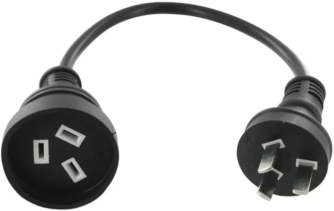 30Cm Mains Power Extension Lead Cord Standard Australian AU 3-Pin Plug Black EL3PB030 image number 1