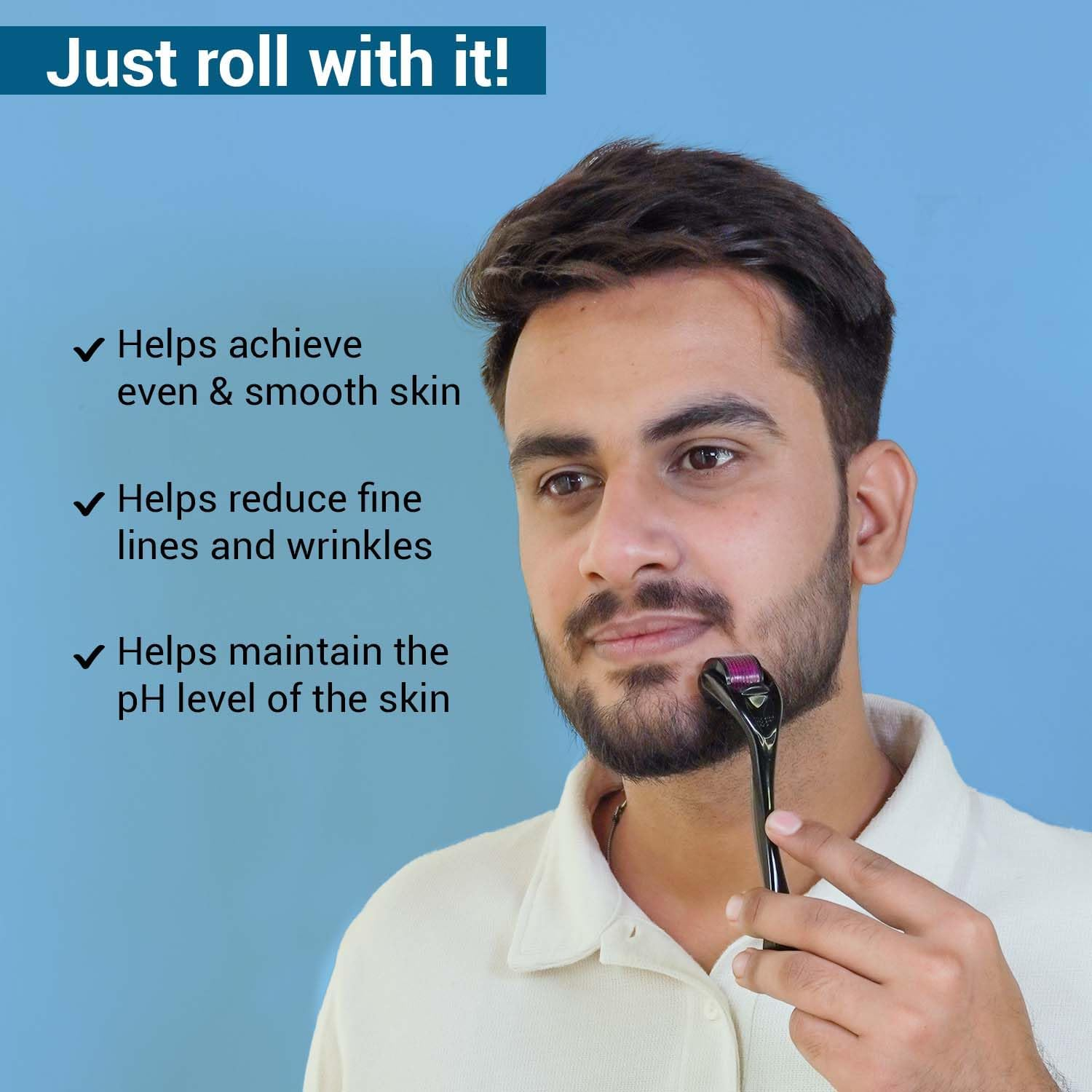 Sotrue Derma Roller for Hair Growth 1 Mm with 540 Stainless Steel Needles Repairs Damaged Hair, Activates Hair Follicles for Hair Fall Hair Thickening Reduces Acne Scars Safe Effective to Use image number 3