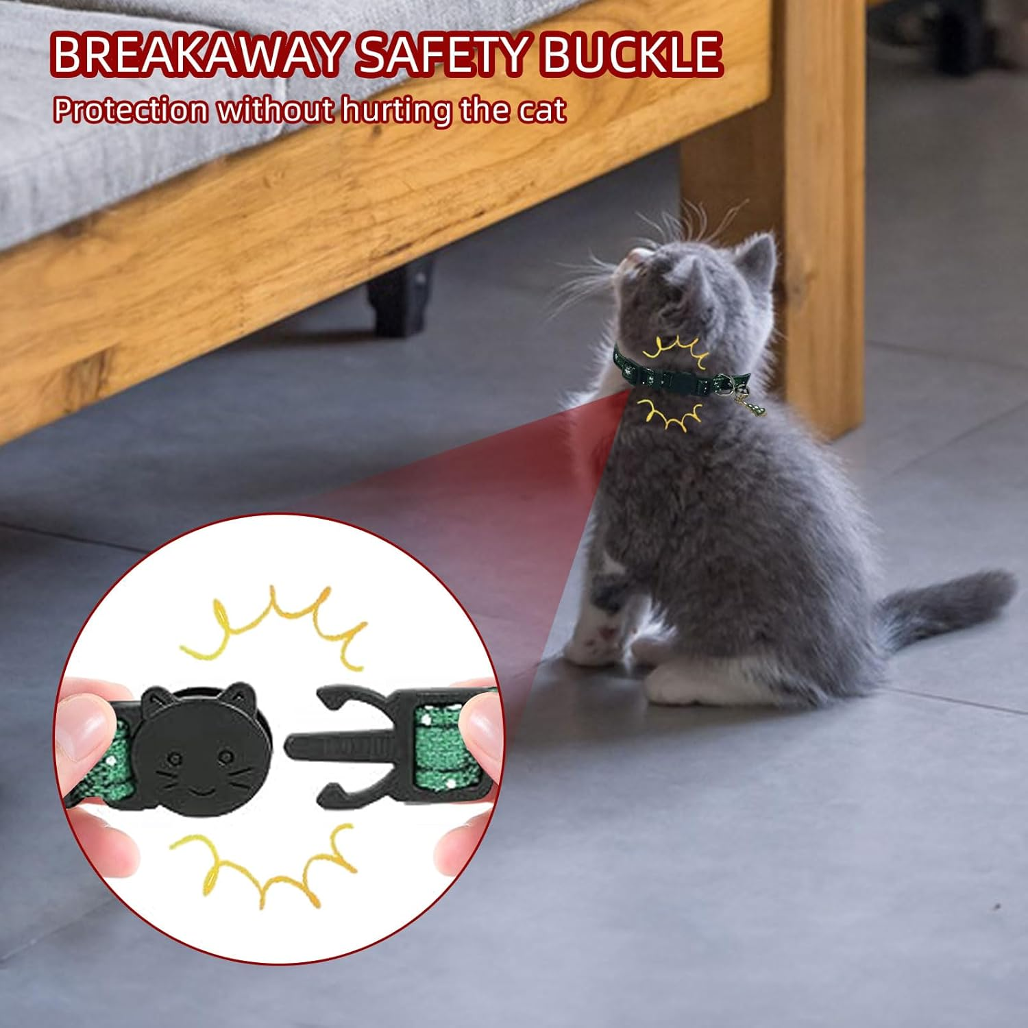 Christmas Cat Collar, Pack of 2 Adjustable Kitten Collar with Adorable Bells and Snowflakes Patterned Flower, Collar Cat Bow Tie, Christmas Pet Accessories for Kittens, Puppies image number 6