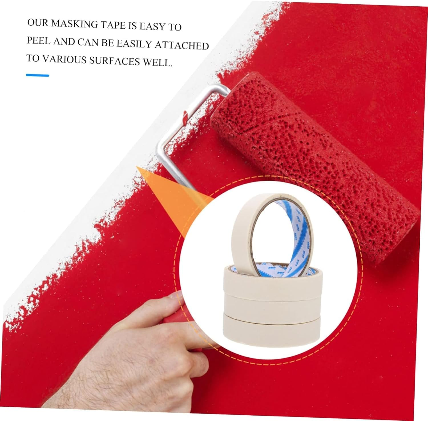 10Pcs Art Tape Paper Tape Adhesive White Painters Tape Beige Spray Paint White Car Paint Car Trim Adhesive Drawing Tapes Car Spraying Paint Tapes Self-Adhesive Tapes Student Japan image number 1