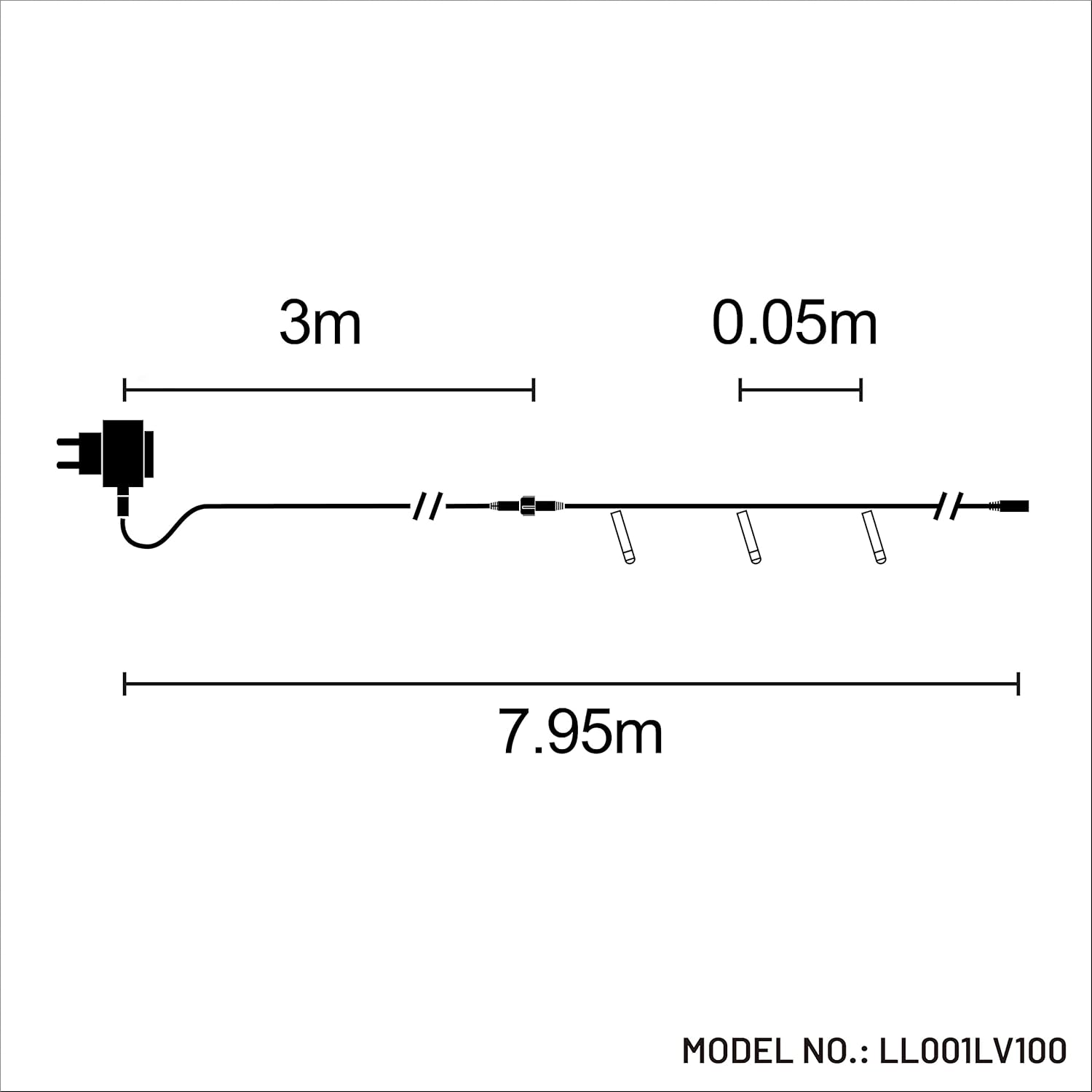 Lexi Lighting 100 LED Fairy Light Chain, Warm White, 4.95M Festive String Lights with 8 Functions Mode, Memory Hold, Xmas, Parties, Weddings, Indoor/Outdoor Use - Garden/Patio Decoration - Warm White image number 3