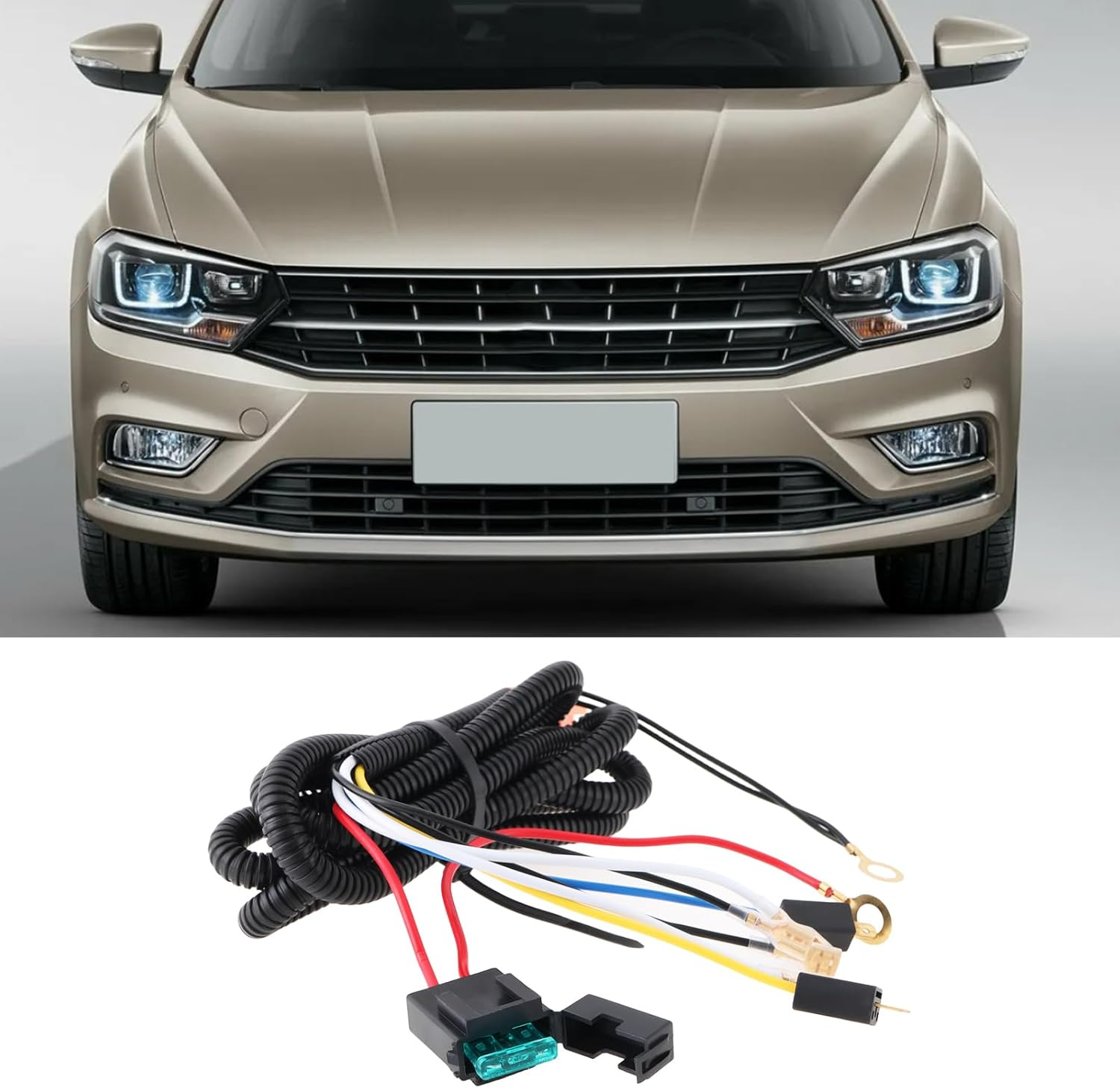 Ecsing Car Relay Grille Mount Horn Wiring Kit 12V 30A for Truck Car Auto Motorcycles image number 1