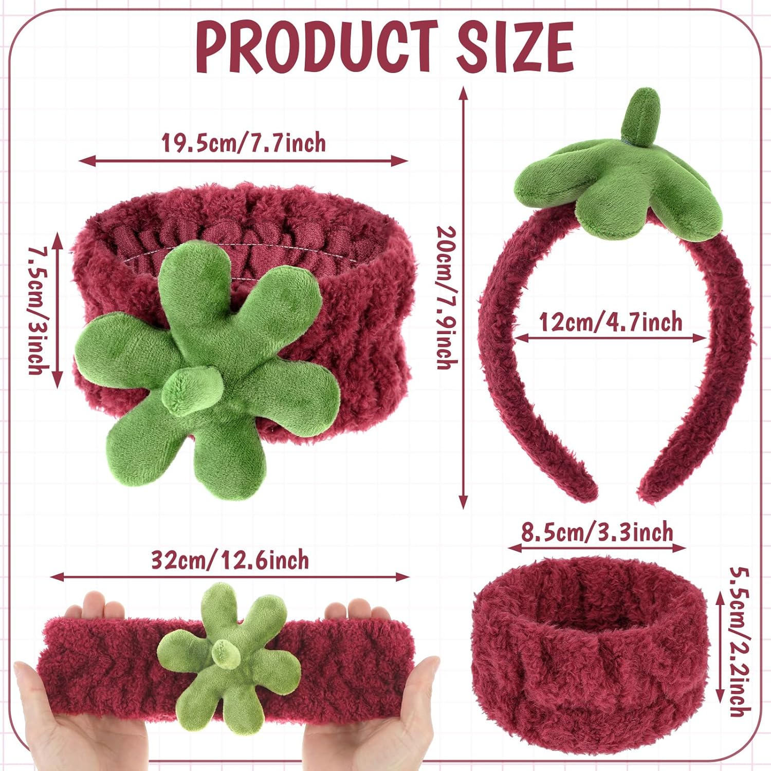 Pack of 4 Spa Face Headband Wrist Wash Bands Set, Elastic Make up Hair Band, Women'S Skincare Hairband, Spa Hair Band for Face Washing, Shower, Yoga, Exercise, Skin Care image number 2