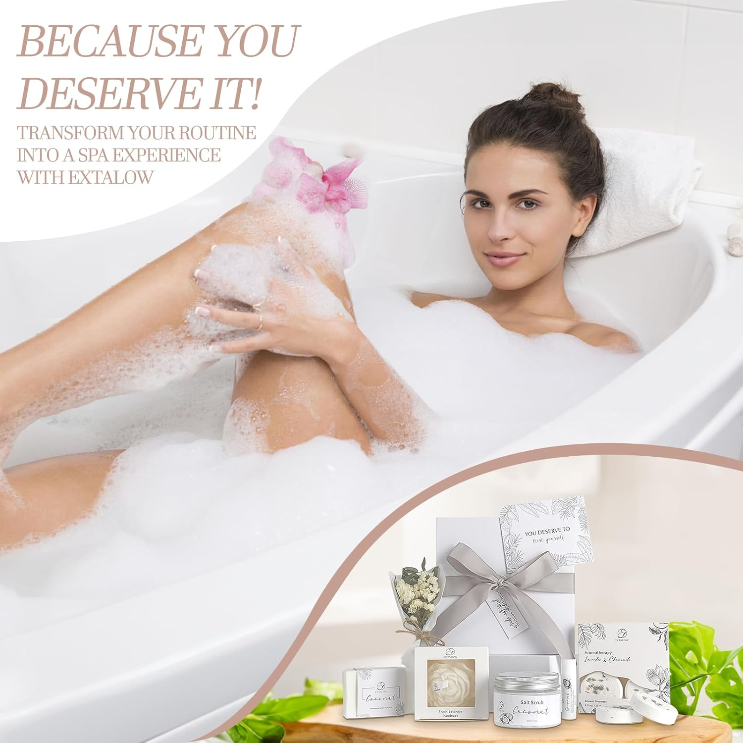 Spa Gifts for Women Bath and Body Gift Basket Mothers Day Gifts Coconut Lavender Home Spa Set Self Care Gift for Mom Sister Her Wife Birthday Gifts Spa Kit Care Package Thank You Gift image number 3